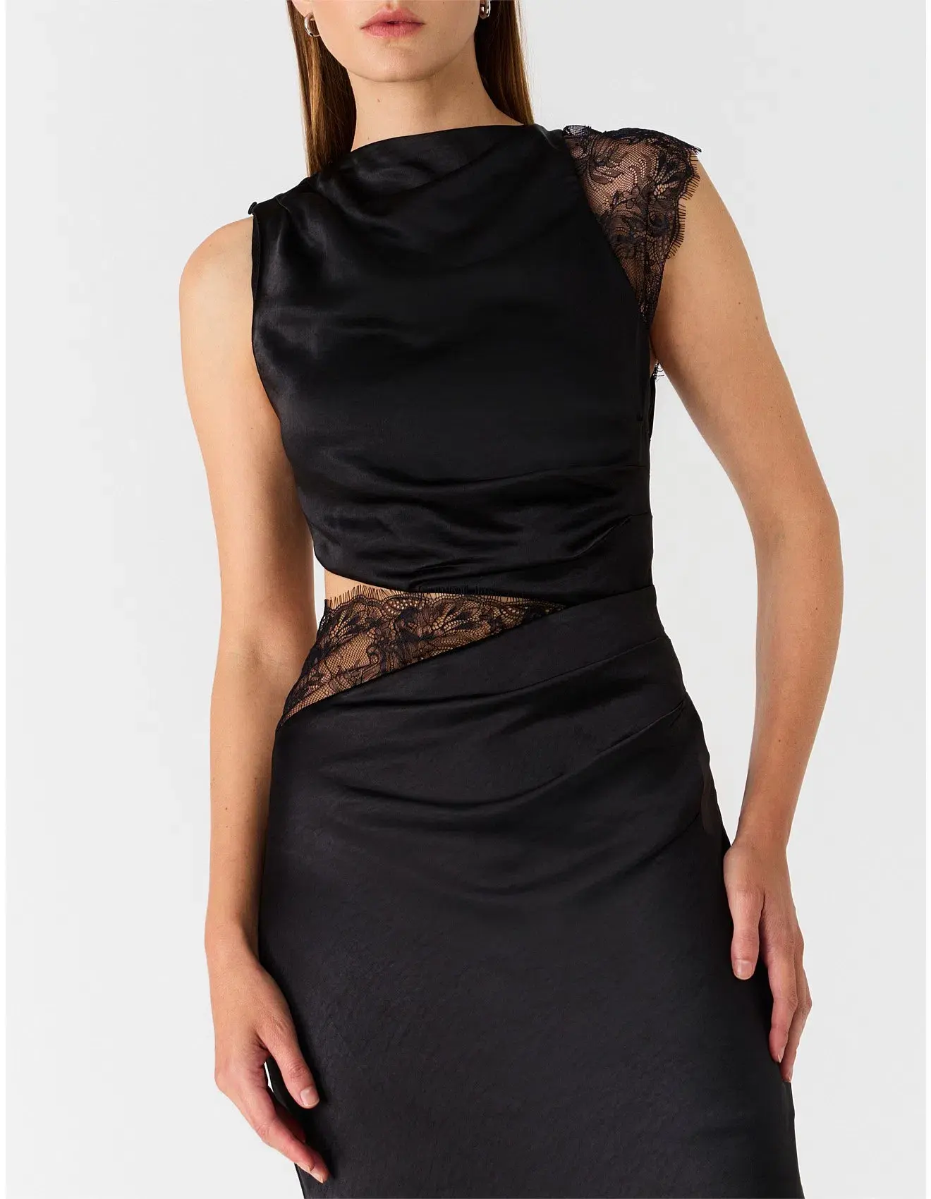 MISHA Kimora Satin Dress Black Size 12 - Image 4