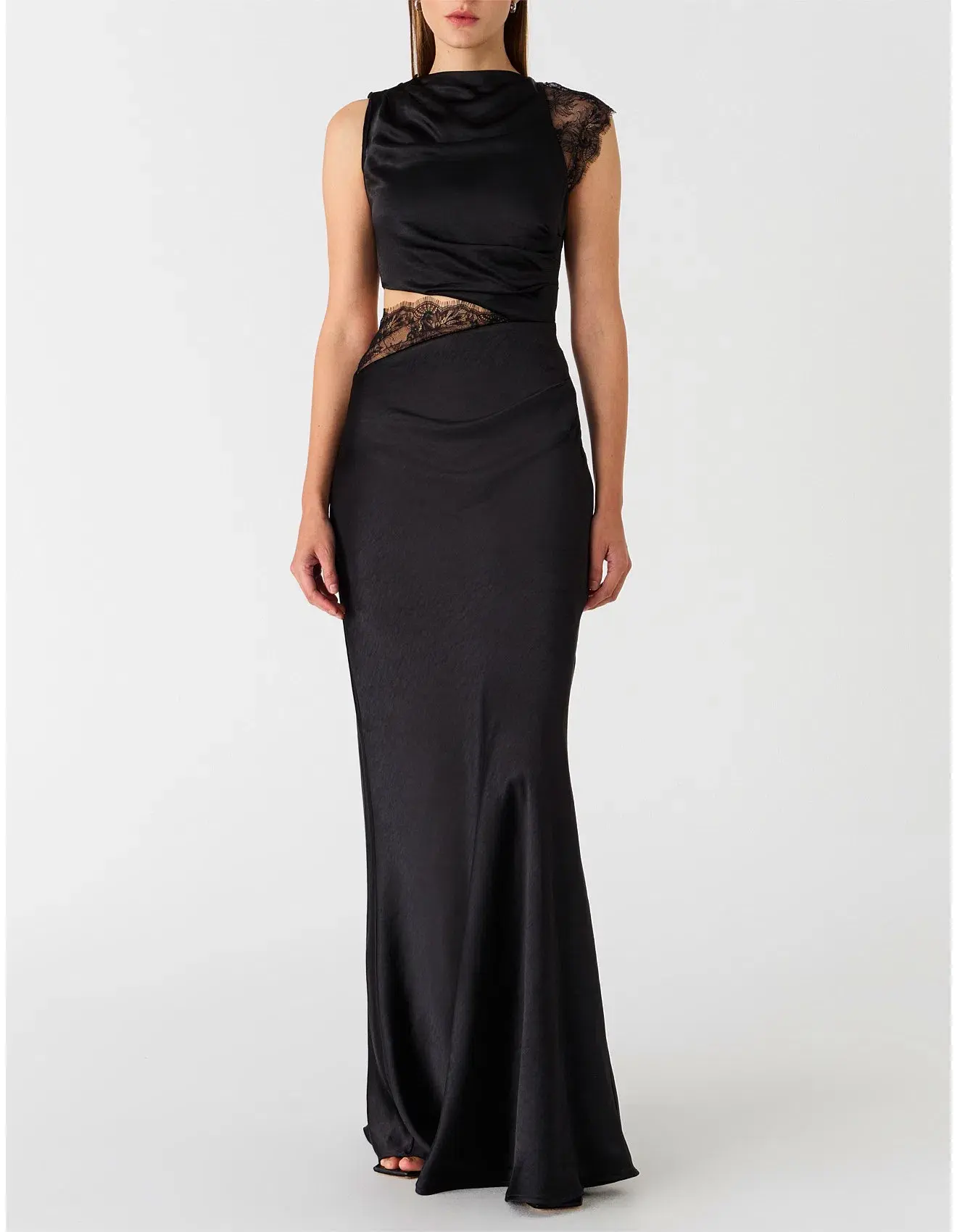 MISHA Kimora Satin Dress Black Size 12 - Image 1