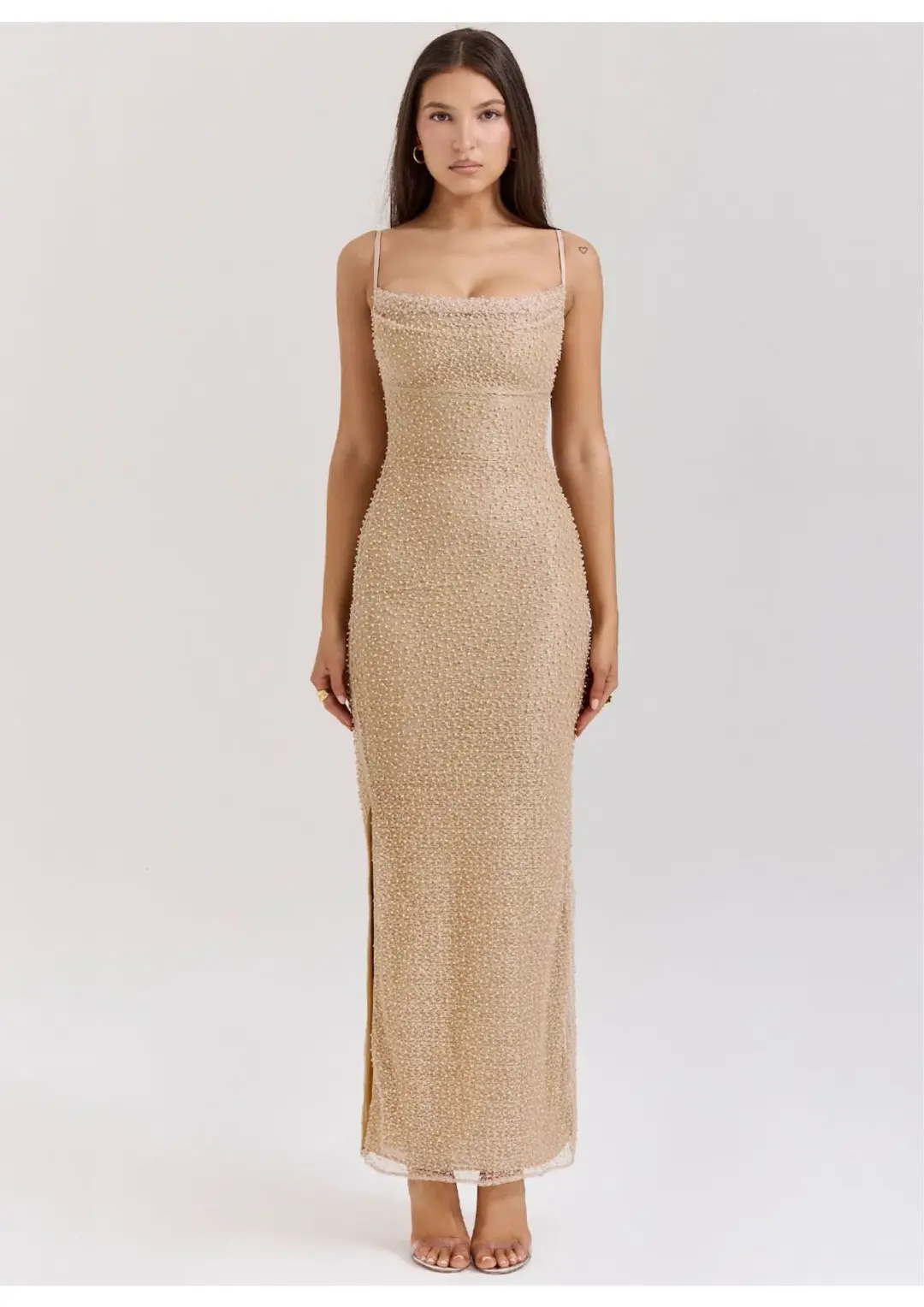 House of CB Calla Embellished Maxi Dress Seapearl Size S / AU 8 for rent on The Volte - main image