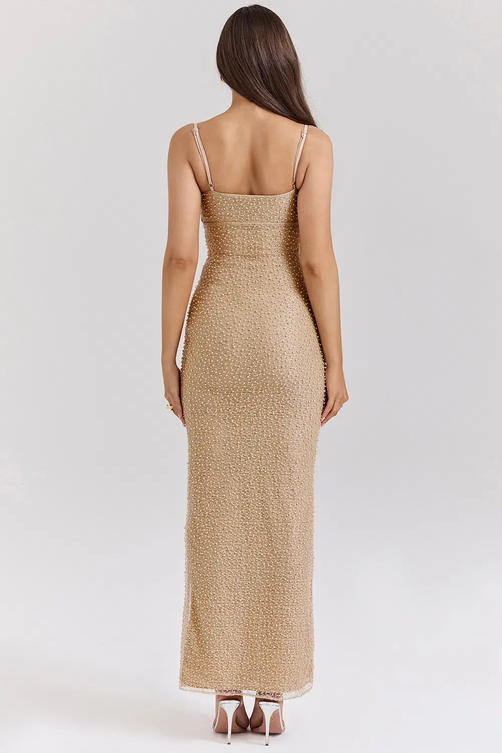 House of CB Calla Embellished Maxi Dress Seapearl Size S / AU 8 for rent on The Volte - main image