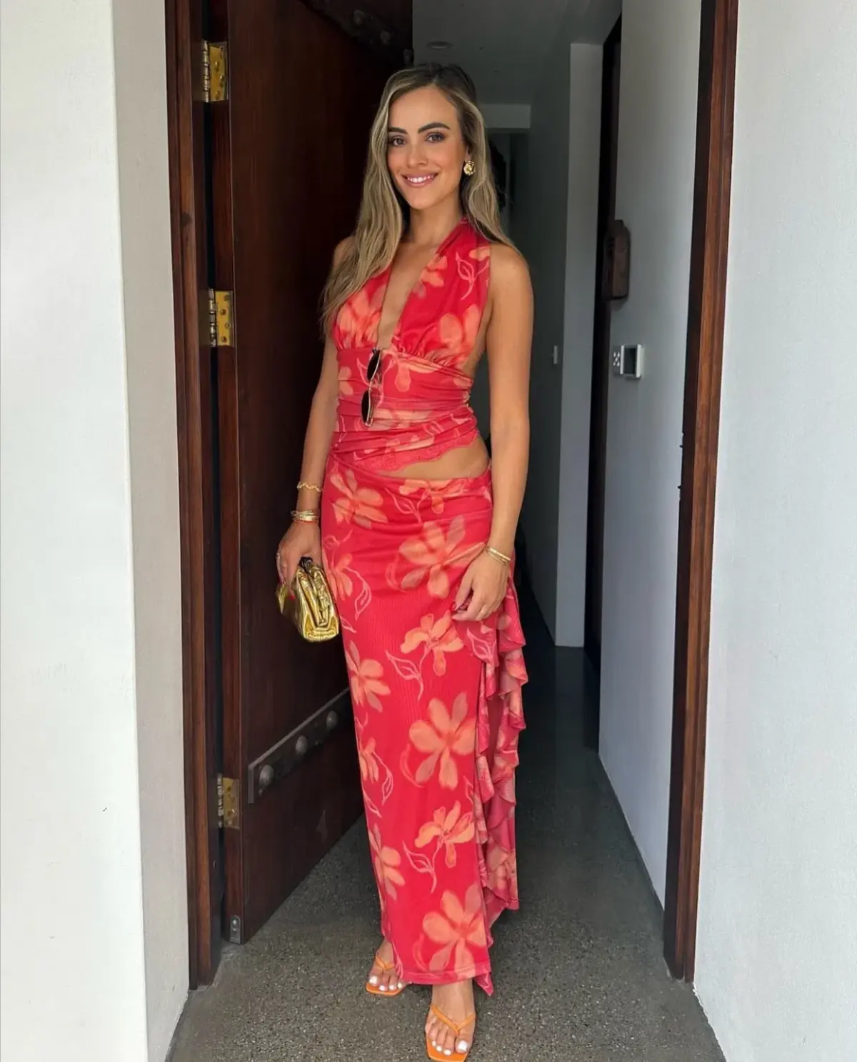 Benni Penelope Maxi Dress Hibiscus Floral Size 8 - Image 1