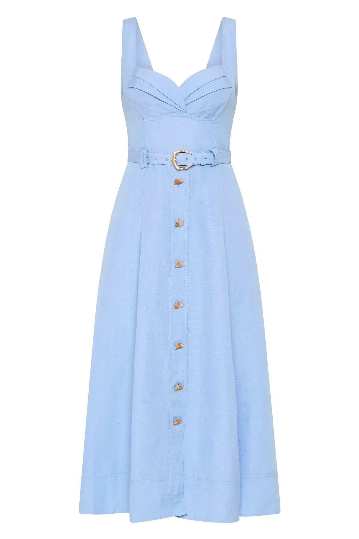 Aje Primary Belted Midi Dress Daydream Blue Size 12 - Image 5