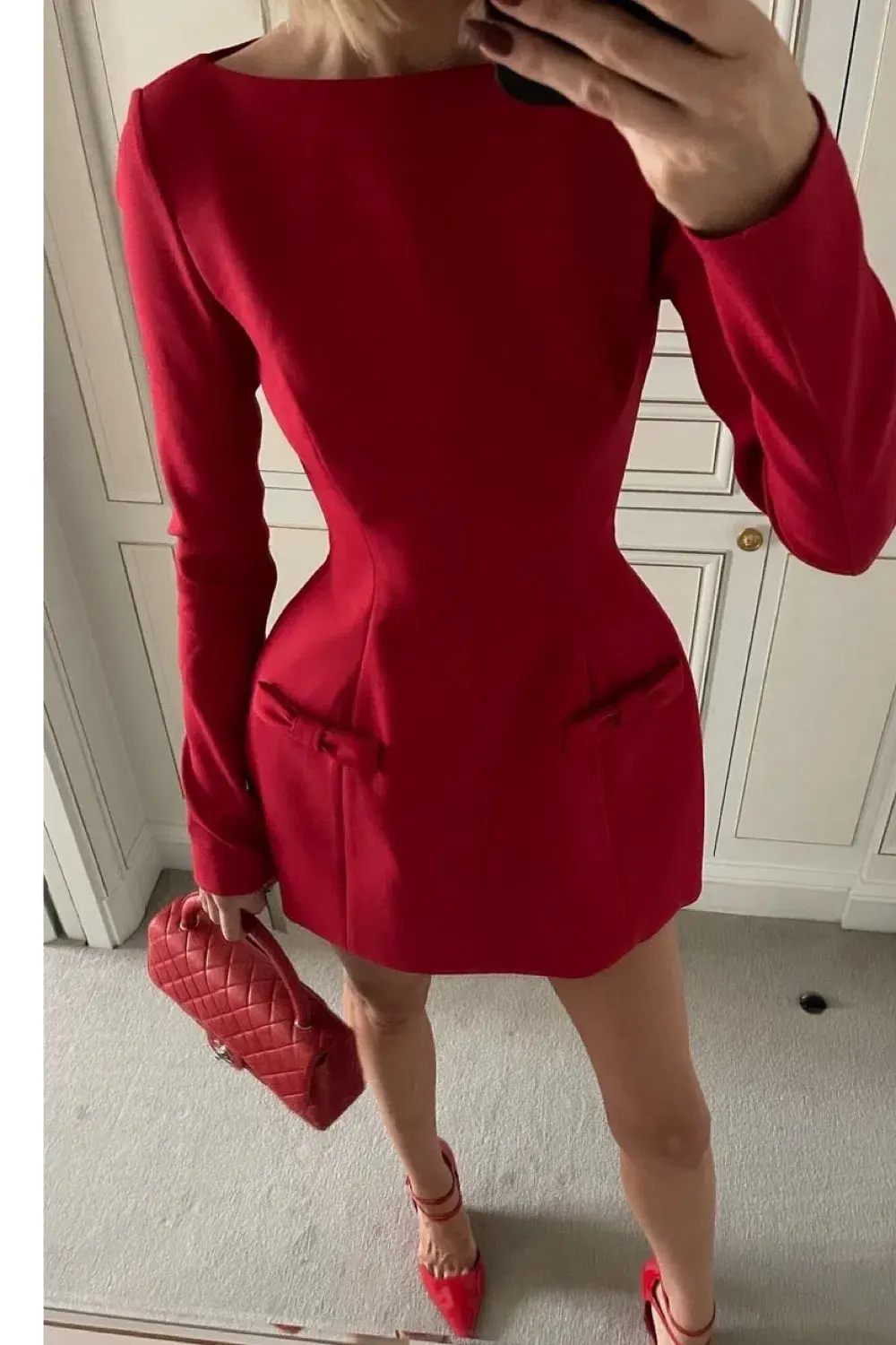 Helsa The Parasol Mini Dress in Lipstick Red Size XS / AU 6 - Image 4