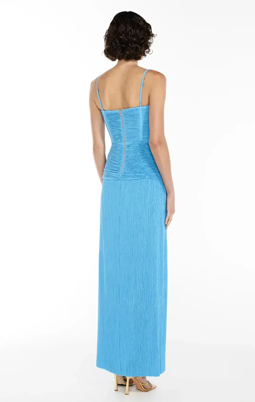 Manning Cartell Double Time Pleat Dress Cerulean Blue Size 8 - Image 3
