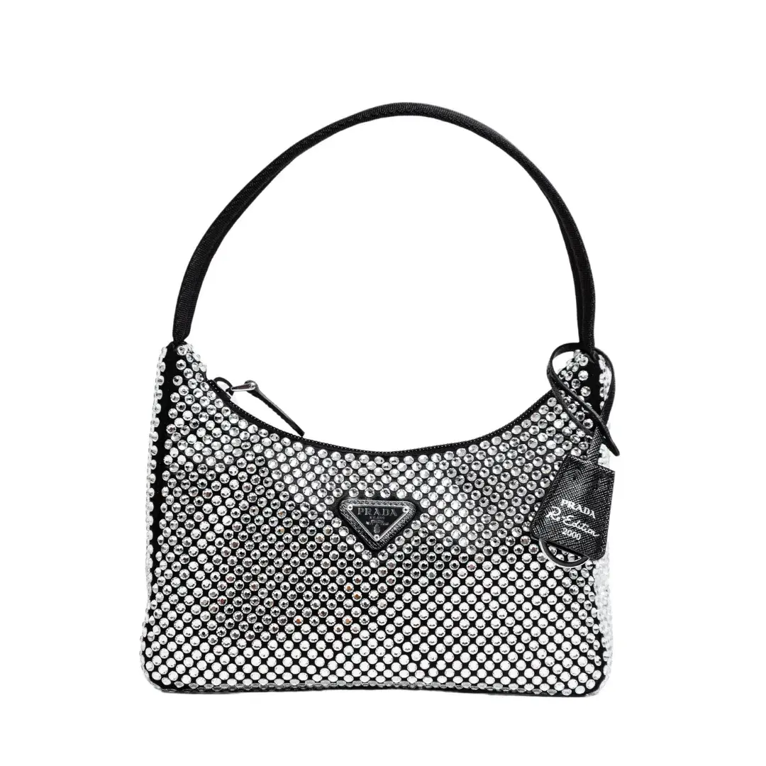 Prada Satin Crystal Mini Bag Black  - Image 1