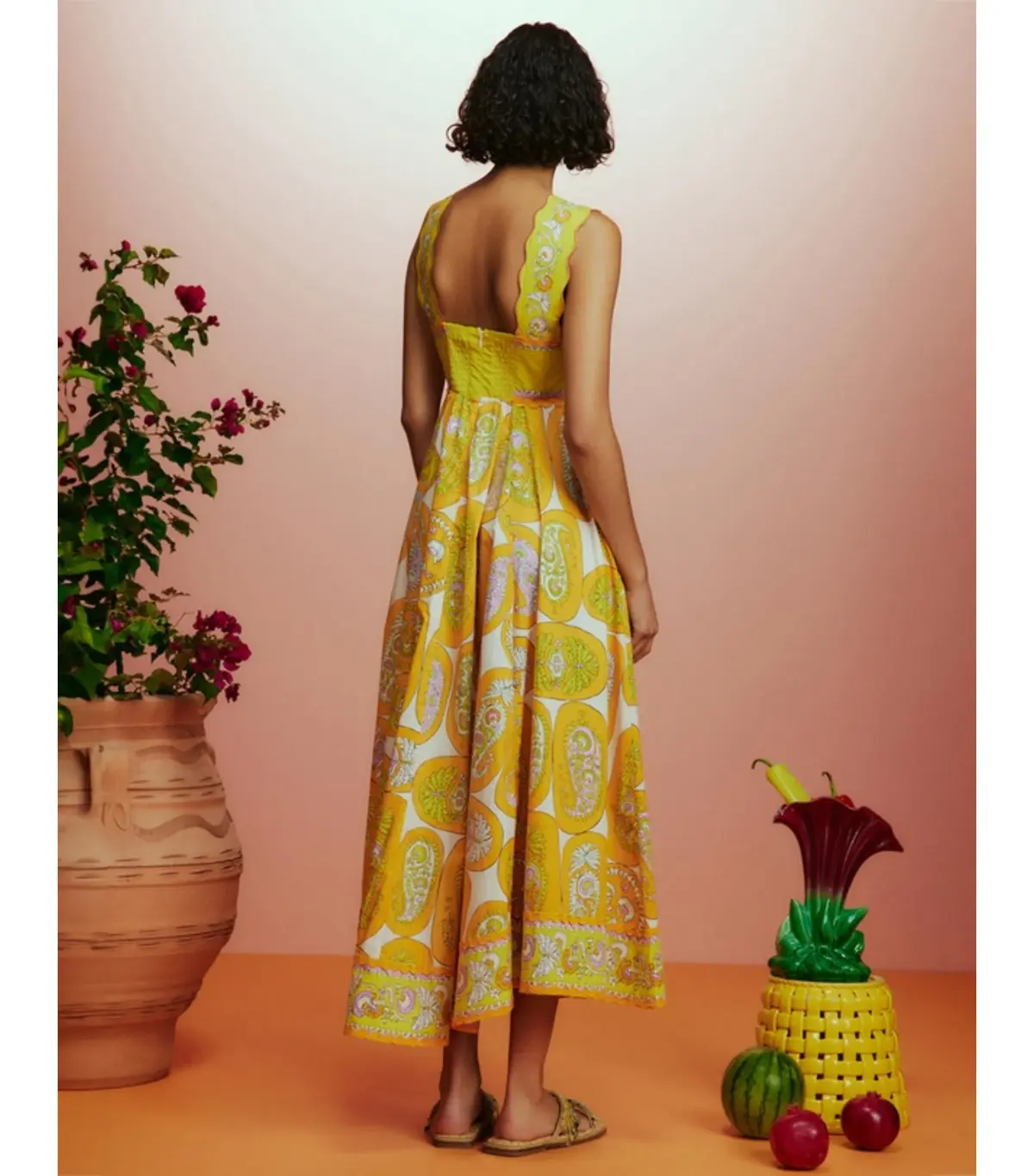 Alemais Diana Summer Dress Yellow Floral Size AU 8 - Image 4