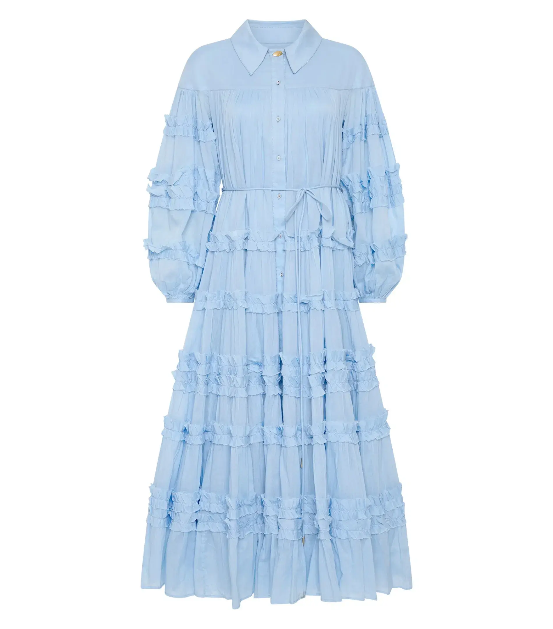 Aje Pastiche Tiered Maxi Dress Powder Blue Size AU 6 - Image 5