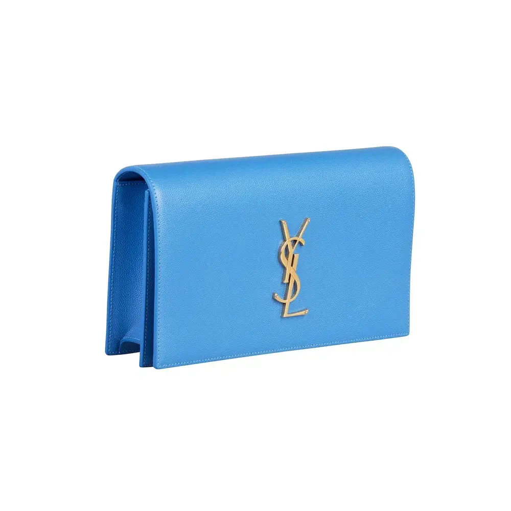 Saint Laurent Classic Kate Monogram Clutch Sky Blue  for rent on The Volte - main image