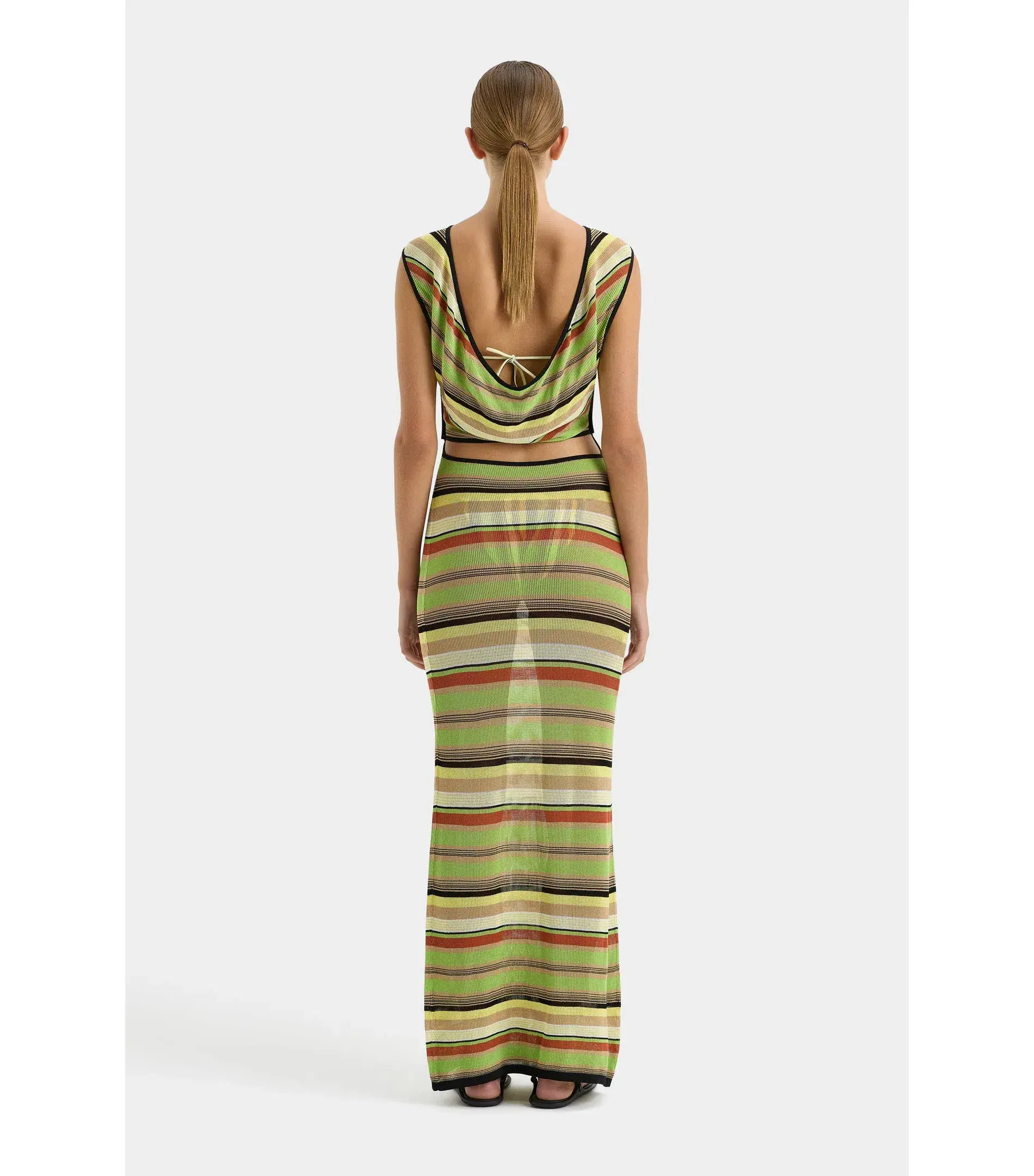 Sir The Label Coastline Tie Dress in Palm Stripe Size 3 / AU 12 - Image 3