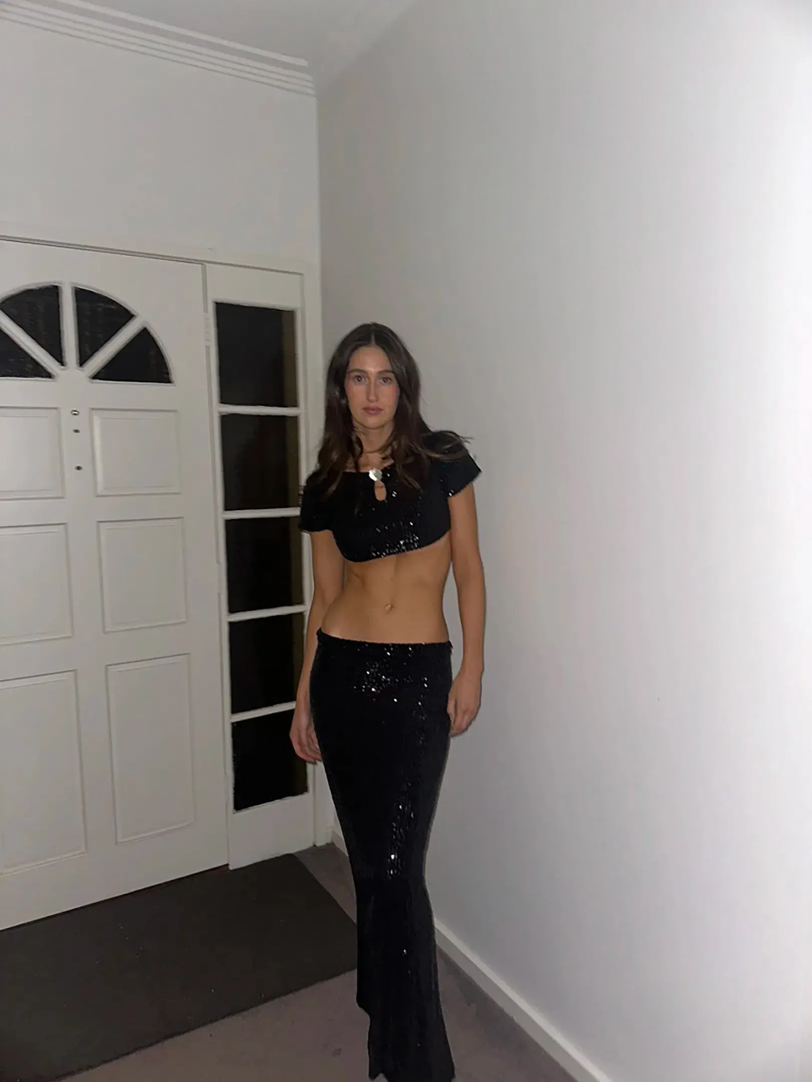 Buci Sequin Flower Top And Mermaid Skirt Set Black Size AU 6 - Image 5