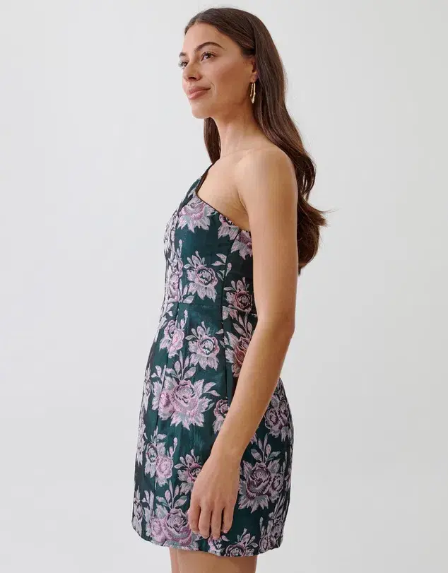 Tussah Natasha Mini Dress Emerald Floral Size AU 8 - Image 3