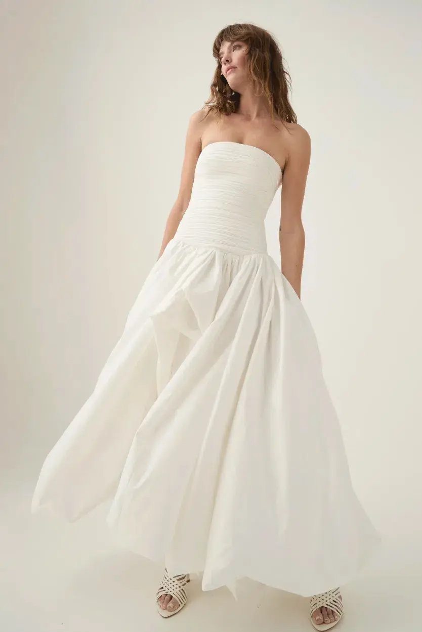 Aje Violette Bubble Hem Maxi Dress in White Size AU 6 - Image 2