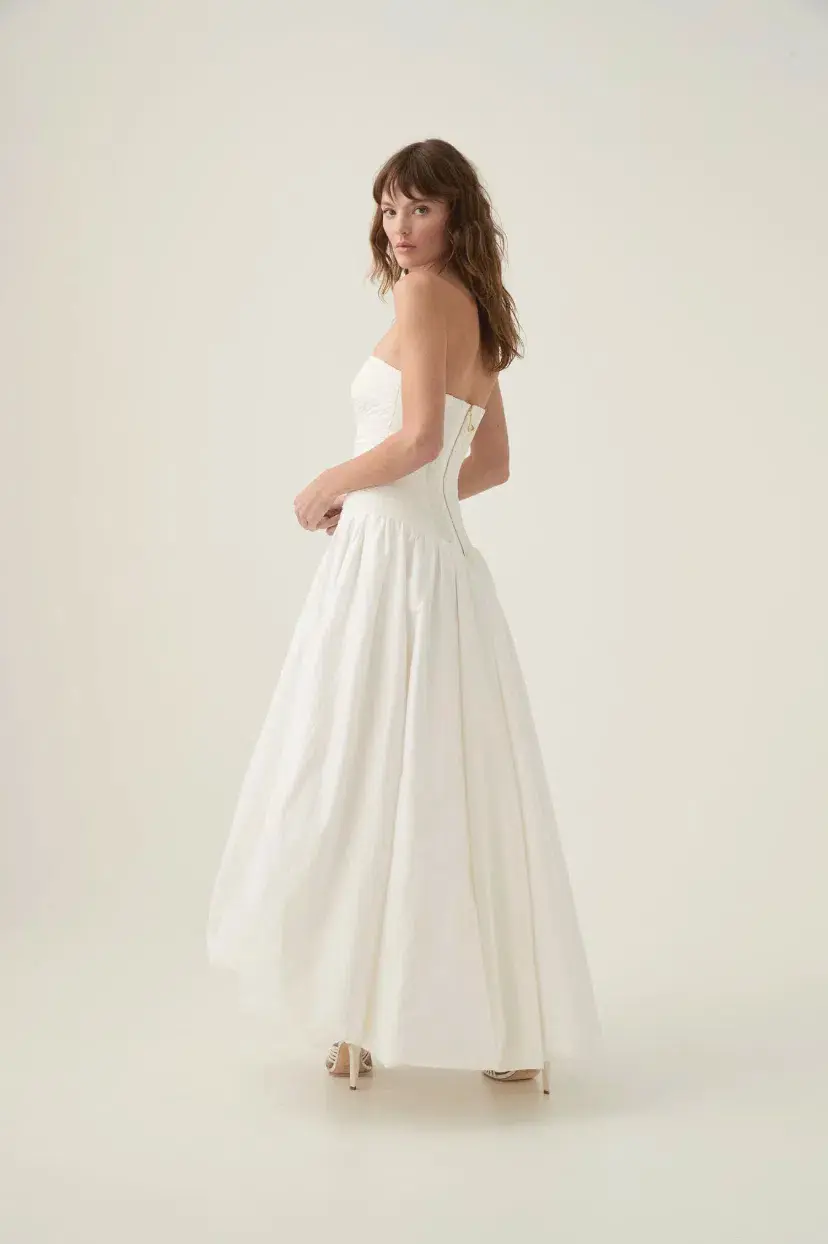 Aje Violette Bubble Hem Maxi Dress in White Size AU 6 - Image 3