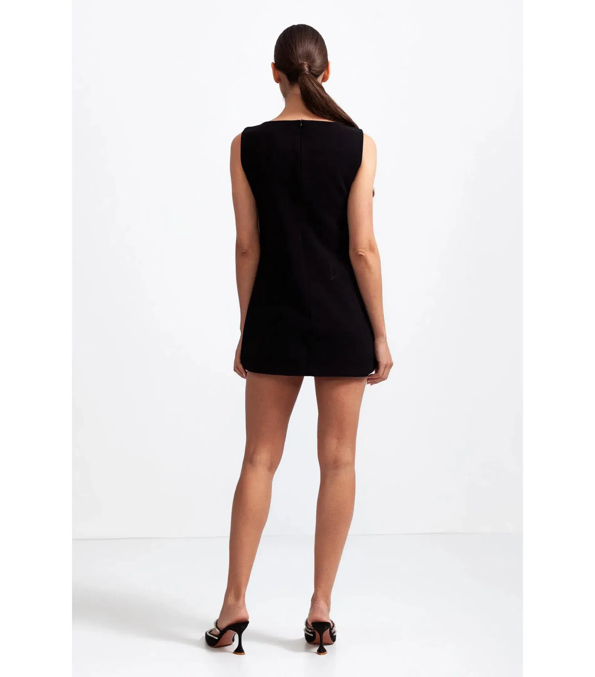Sierra Darien Sleeveless Massive Ribbon Mini Dress in Black Size AU 8 - Image 4