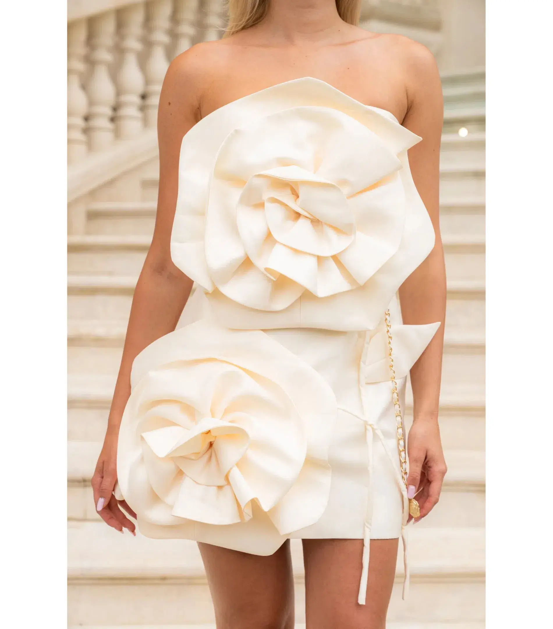 Sierra Darien Voluminous Flower Design Dress Silver Size AU 8 - Image 6