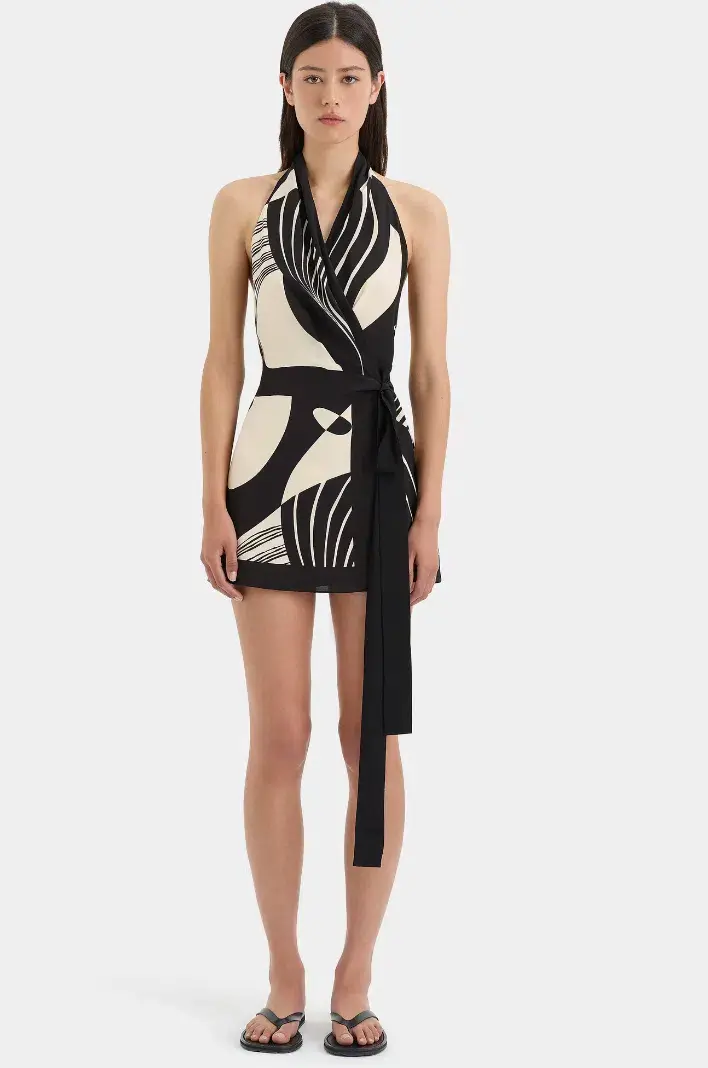 Realisme Wrap Halter Mini Dress - size 1 - Image 1