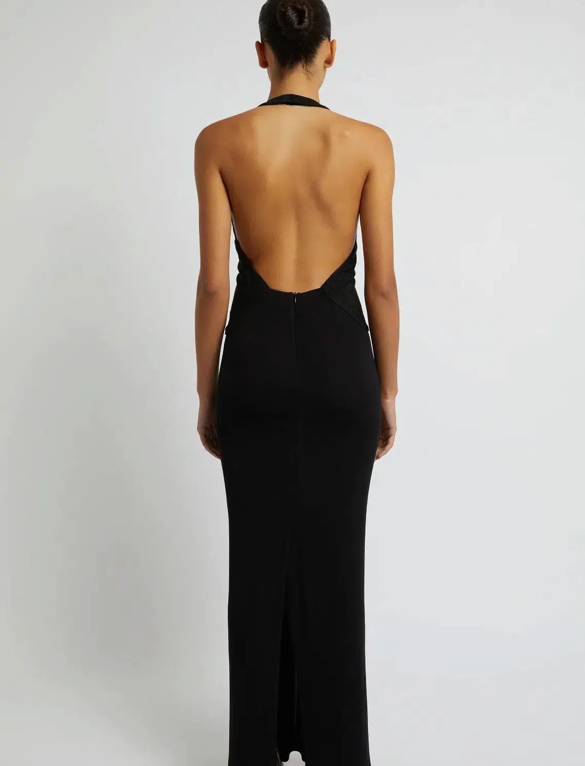 CHRISTOPHER ESBER Tailored Sloped Halter Dress in Black - size 8  - Image 4