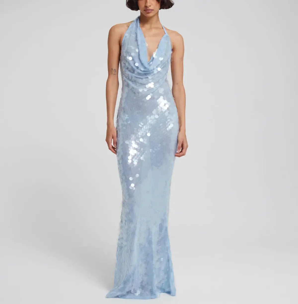 Rat & Boa Anais Maxi Dress Gown In Blue Sequin Size XS / Au 6 - Image 5