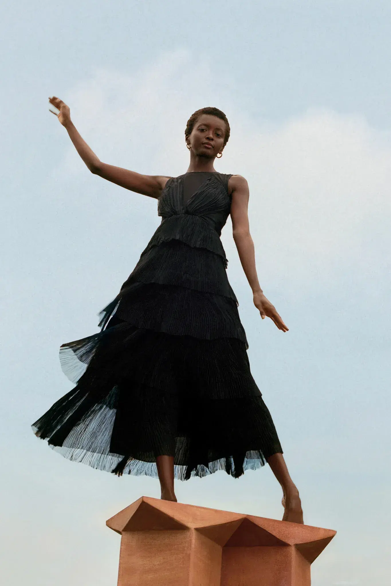 Aje Escapist Black Tiered Maxi Dress Size 10 - Image 6
