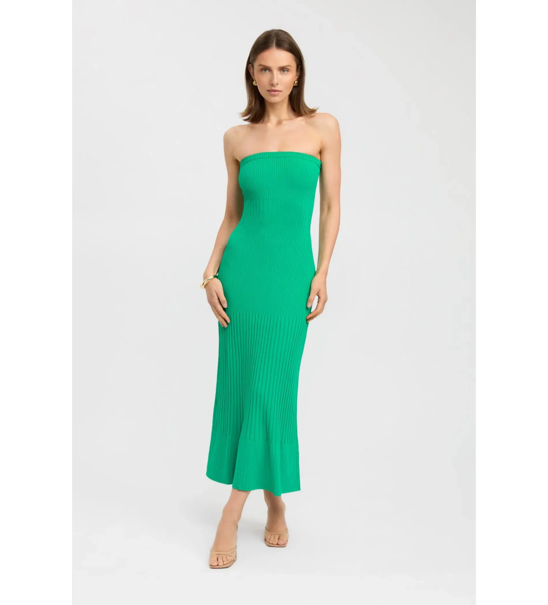 Kookai Serah Strapless Dress Green Size 10  - Image 1