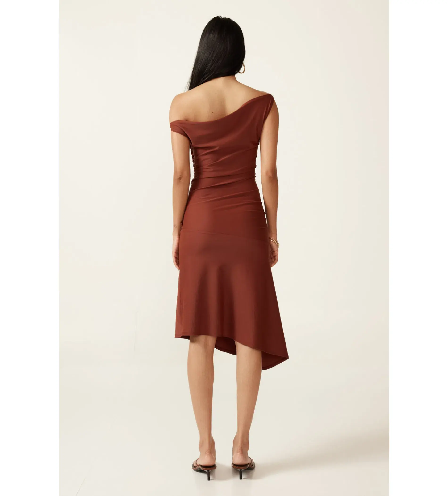 Ance Gria Jean Midi Dress In Brown Size 8 - Image 2