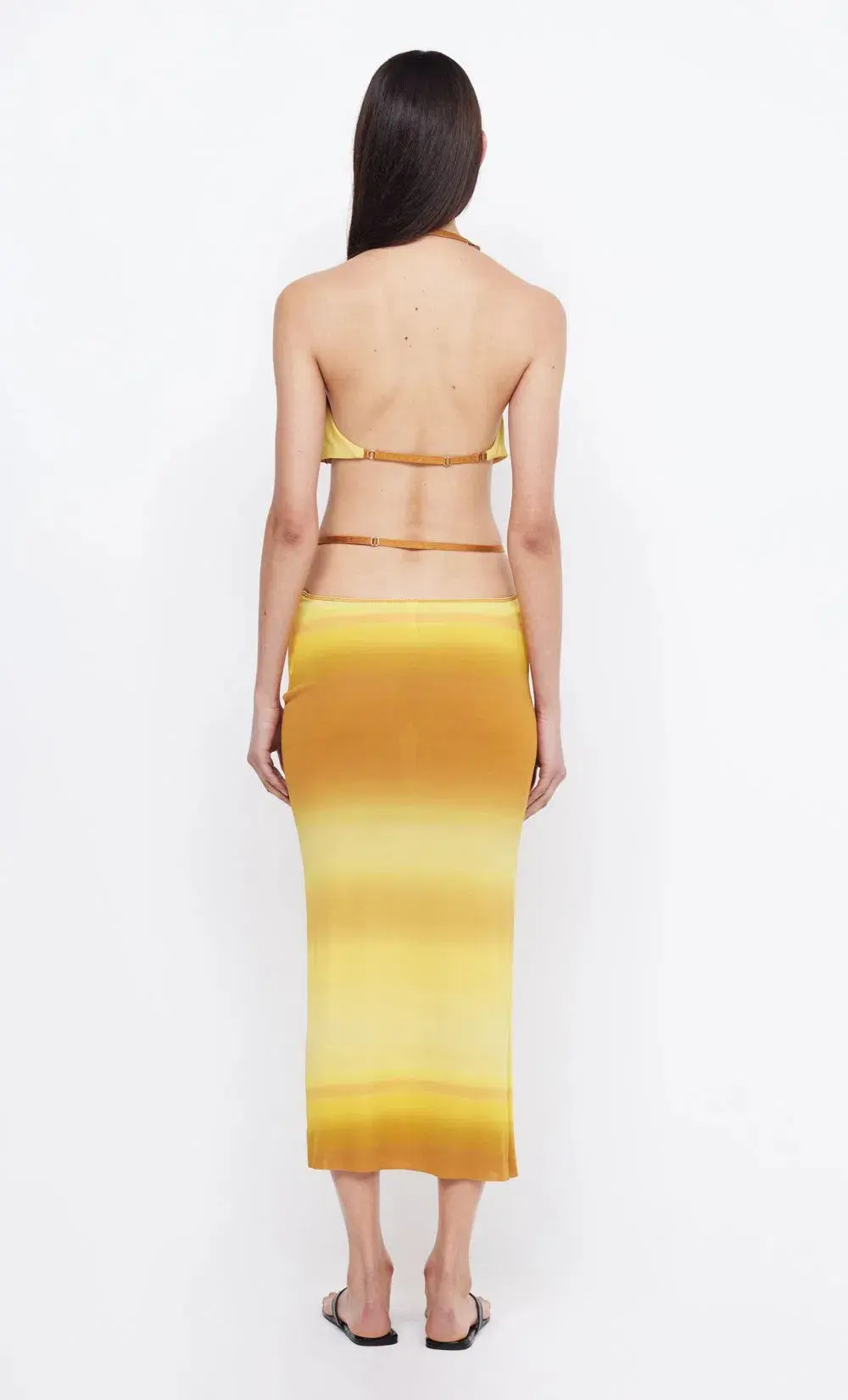 Bec & Bridge Amara Halter Top & Amara Strappy Skirt Set Golden Ombre Size XS / AU 6 - Image 2