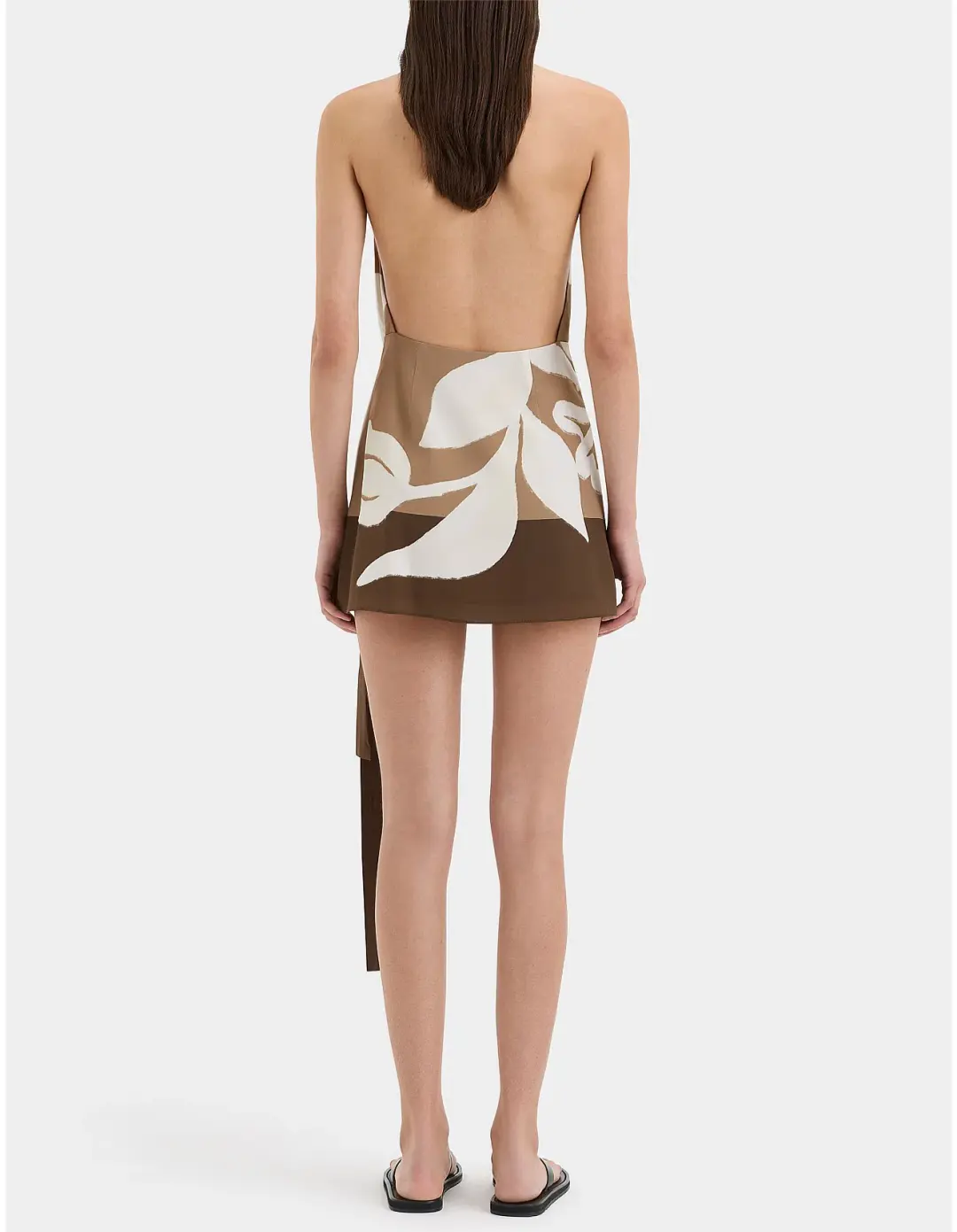 Sir the Label Portia Wrap Mini Dress Chocolate Sorrento Size 10 for rent on The Volte - main image