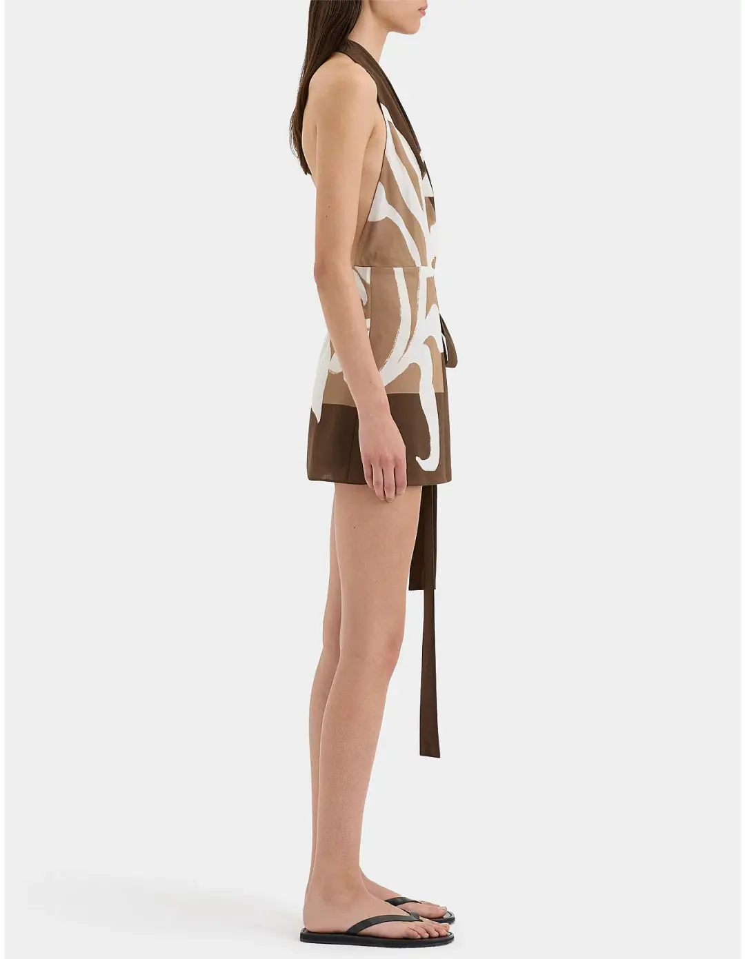 Sir the Label Portia Wrap Mini Dress Chocolate Sorrento Size 10 for rent on The Volte - main image