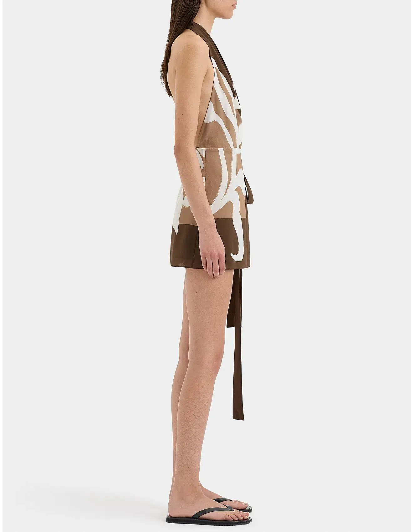 Sir the Label Portia Wrap Mini Dress Chocolate Sorrento Size 10 - Image 2