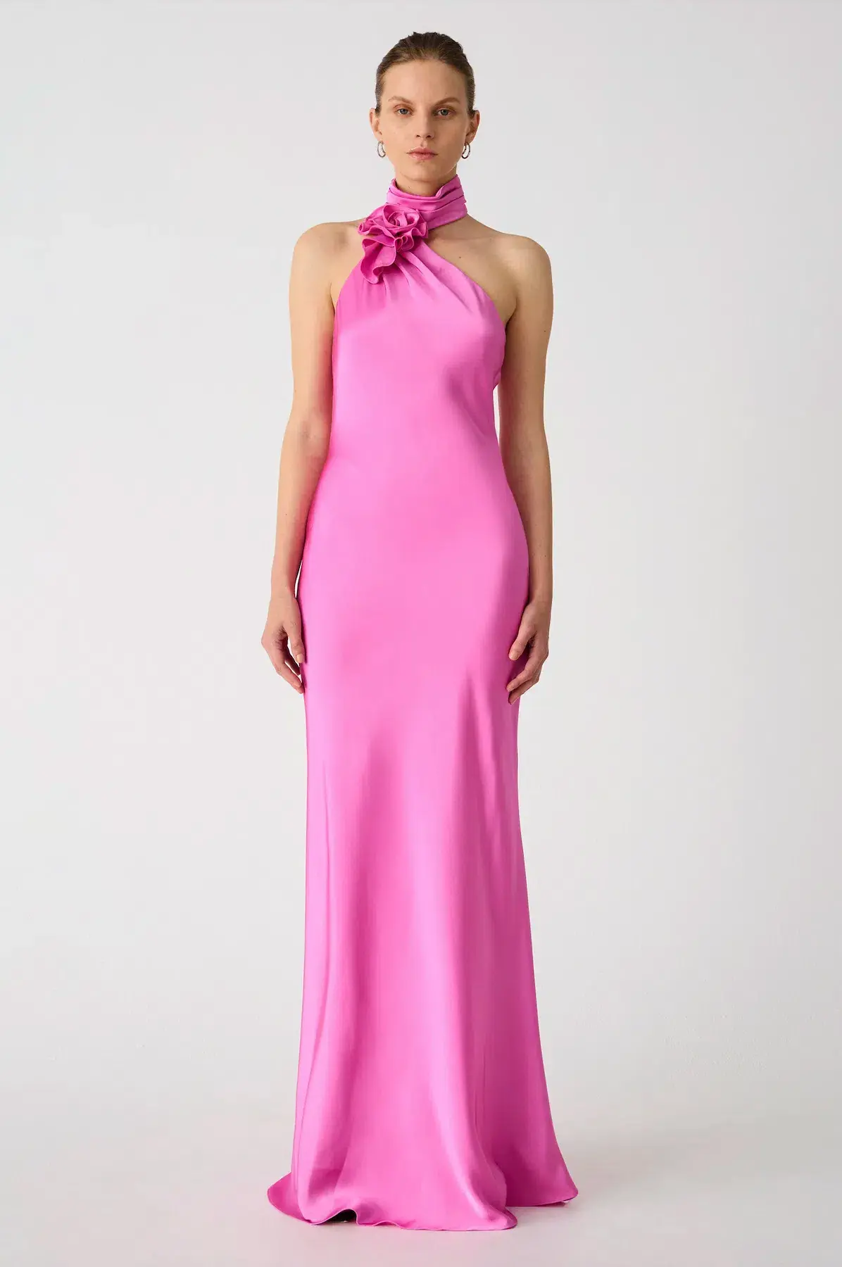 Misha Teresa Satin Gown Pink/Purple Rose Size 8/S - Image 5