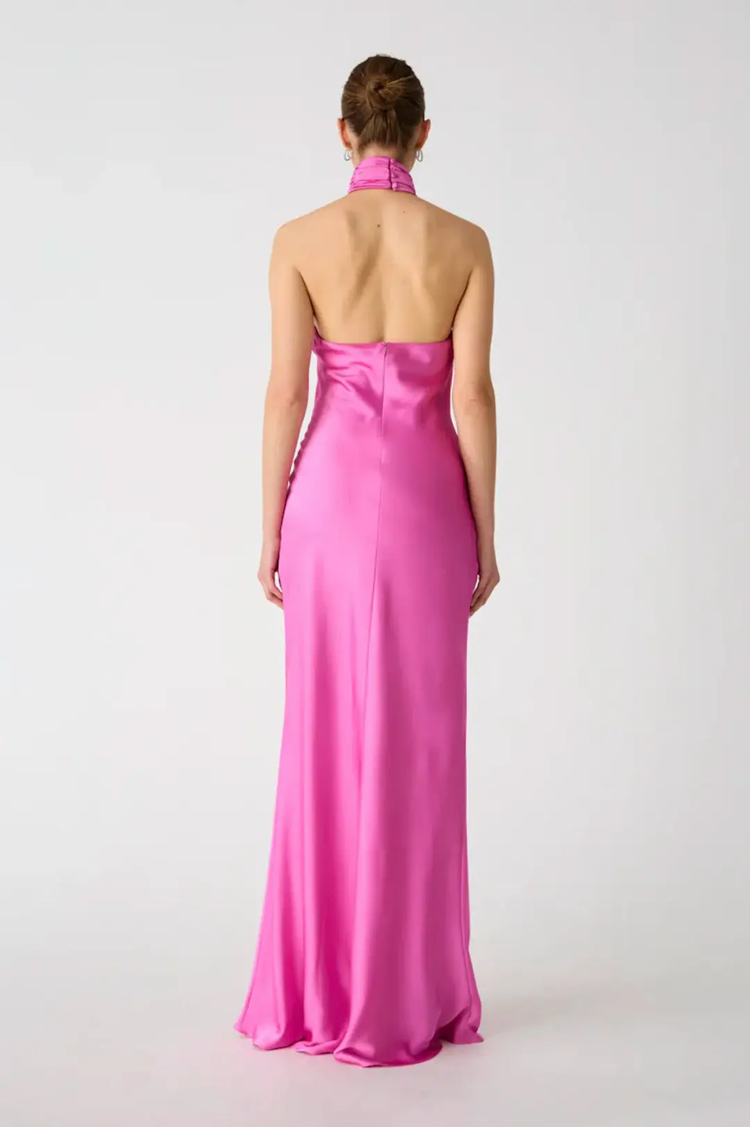 Misha Teresa Satin Gown Pink/Purple Rose Size 8/S for rent on The Volte - main image