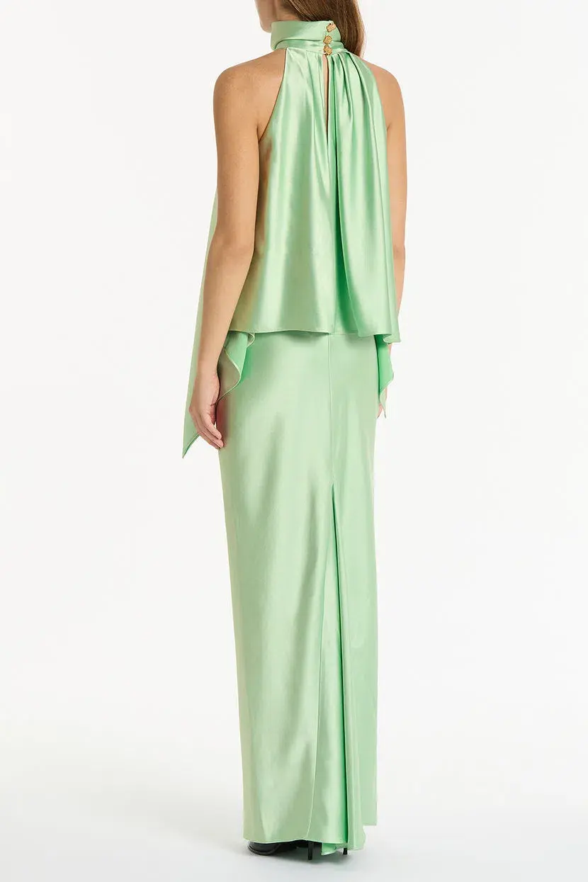 Carla Zampatti Peridot Halter Top and Satin Bias Skirt Set Green Size 6 for rent on The Volte - main image