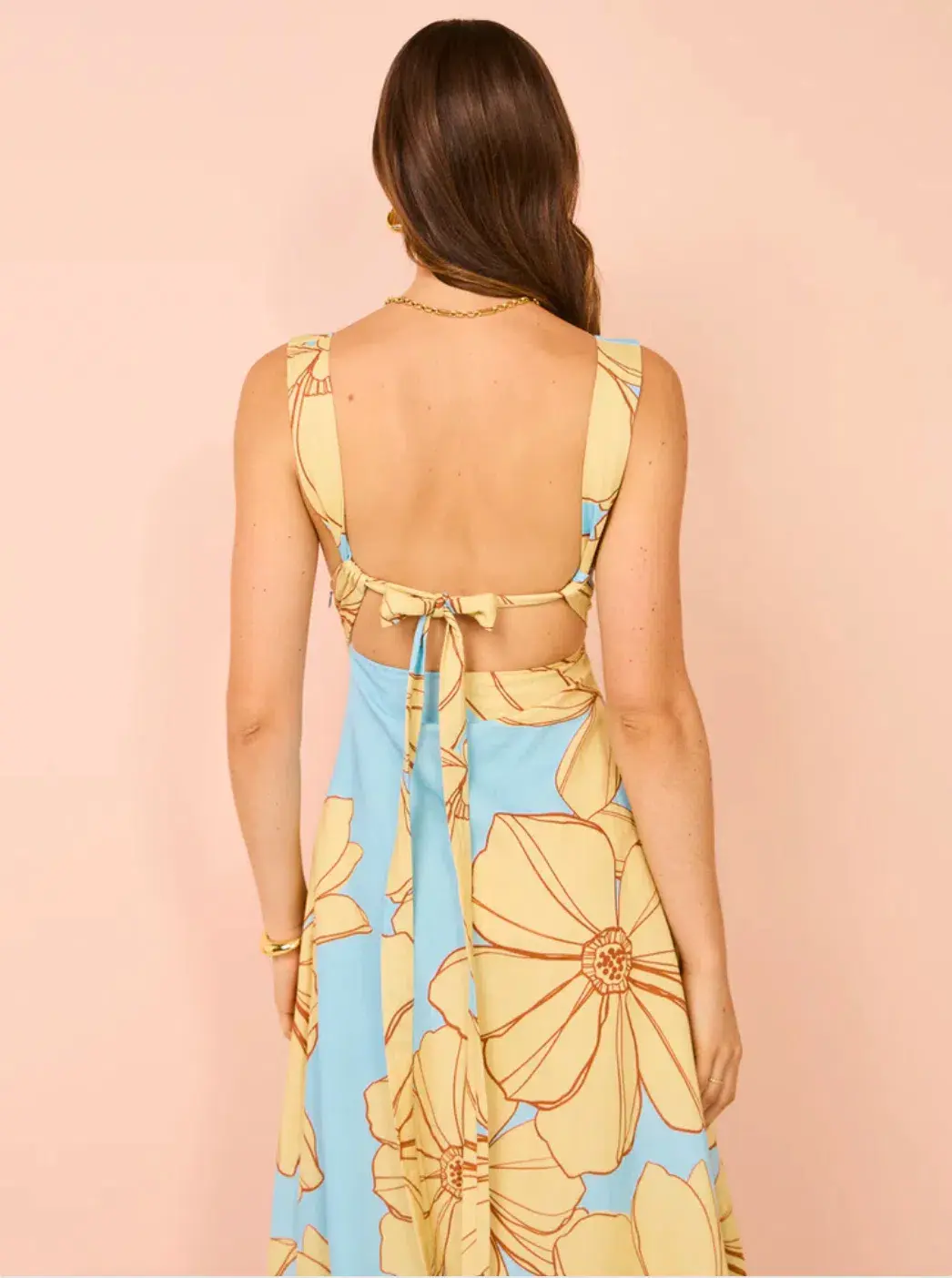 Issy V Neck Midi Dress in Summer Print Size 10 - Image 3