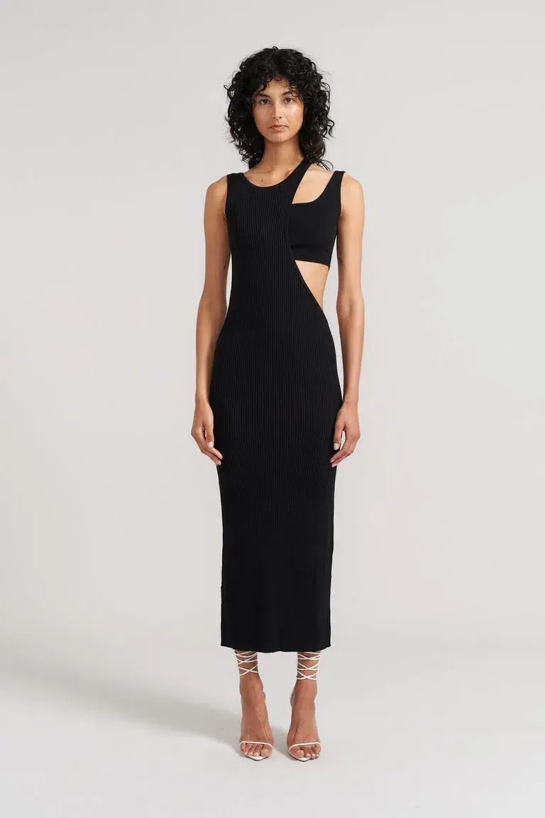 Henne Olympia Midi Dress Black Size S / AU 8 - Image 1