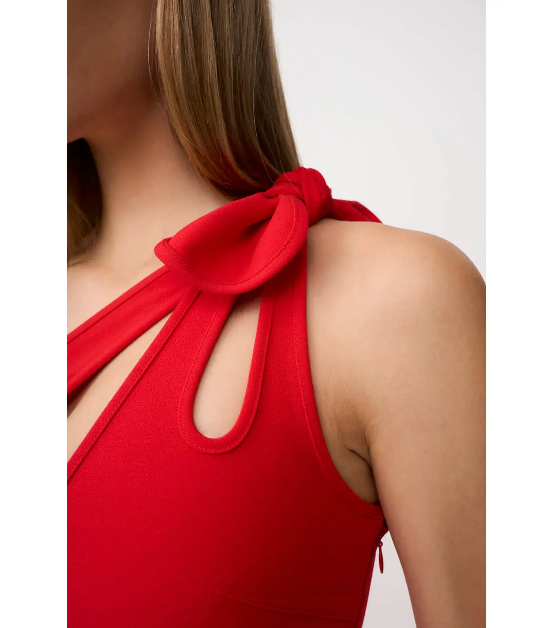 By Johnny Chiara One Shoulder Midi Dress Red Size AU 10 - Image 4