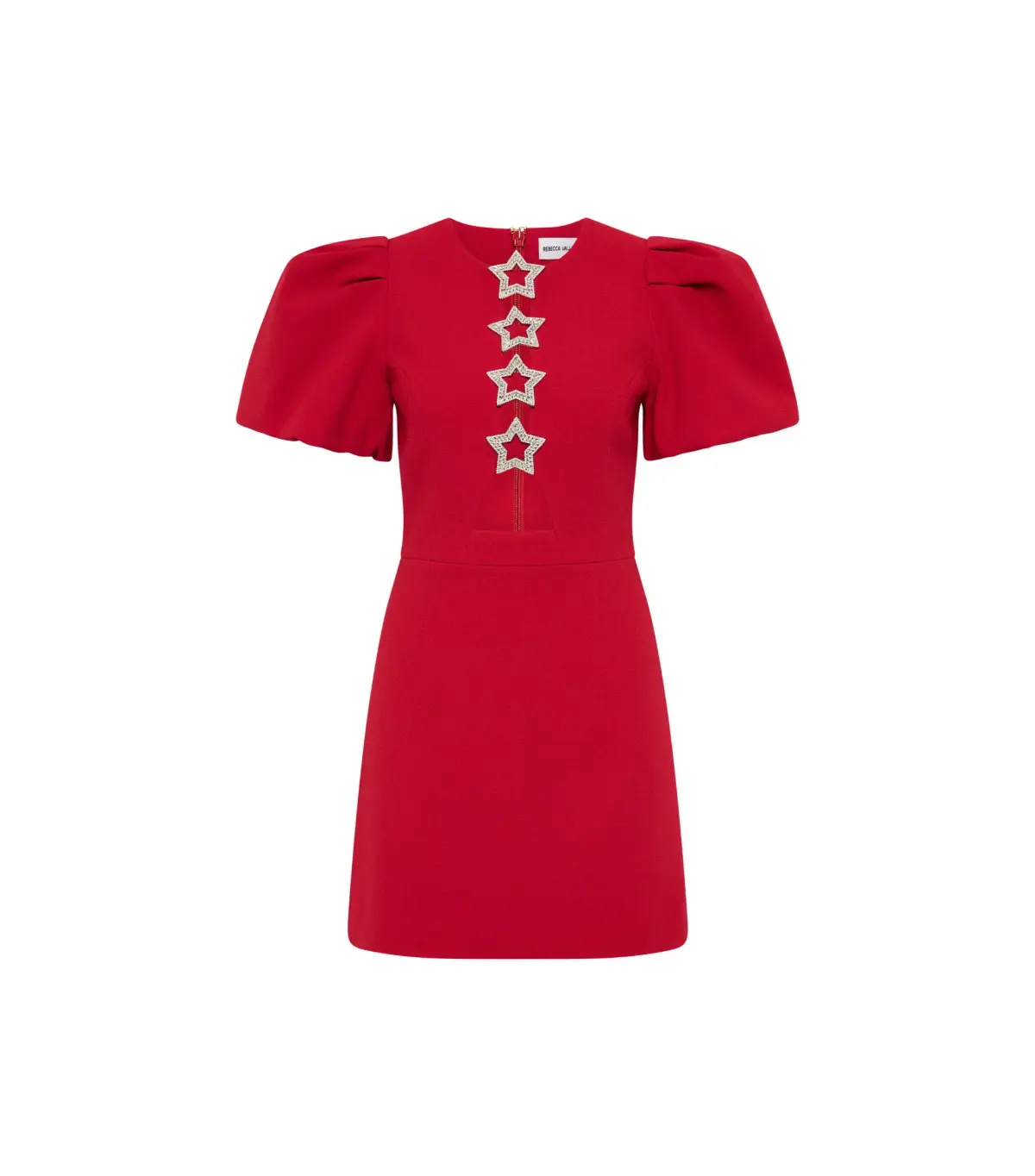 Rebecca Vallance Akari Puff Sleeve Mini Dress Red Size AU 12 - Image 4