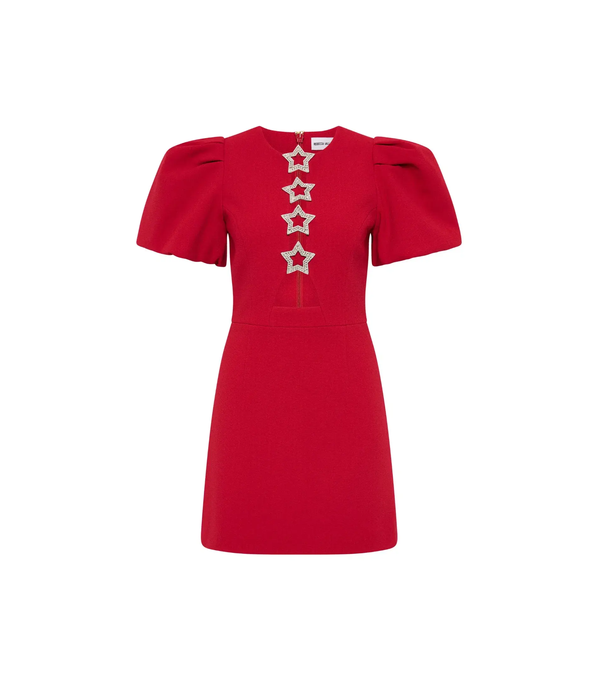 Rebecca Vallance Akari Puff Sleeve Mini Dress Red Size AU 12 - Image 4