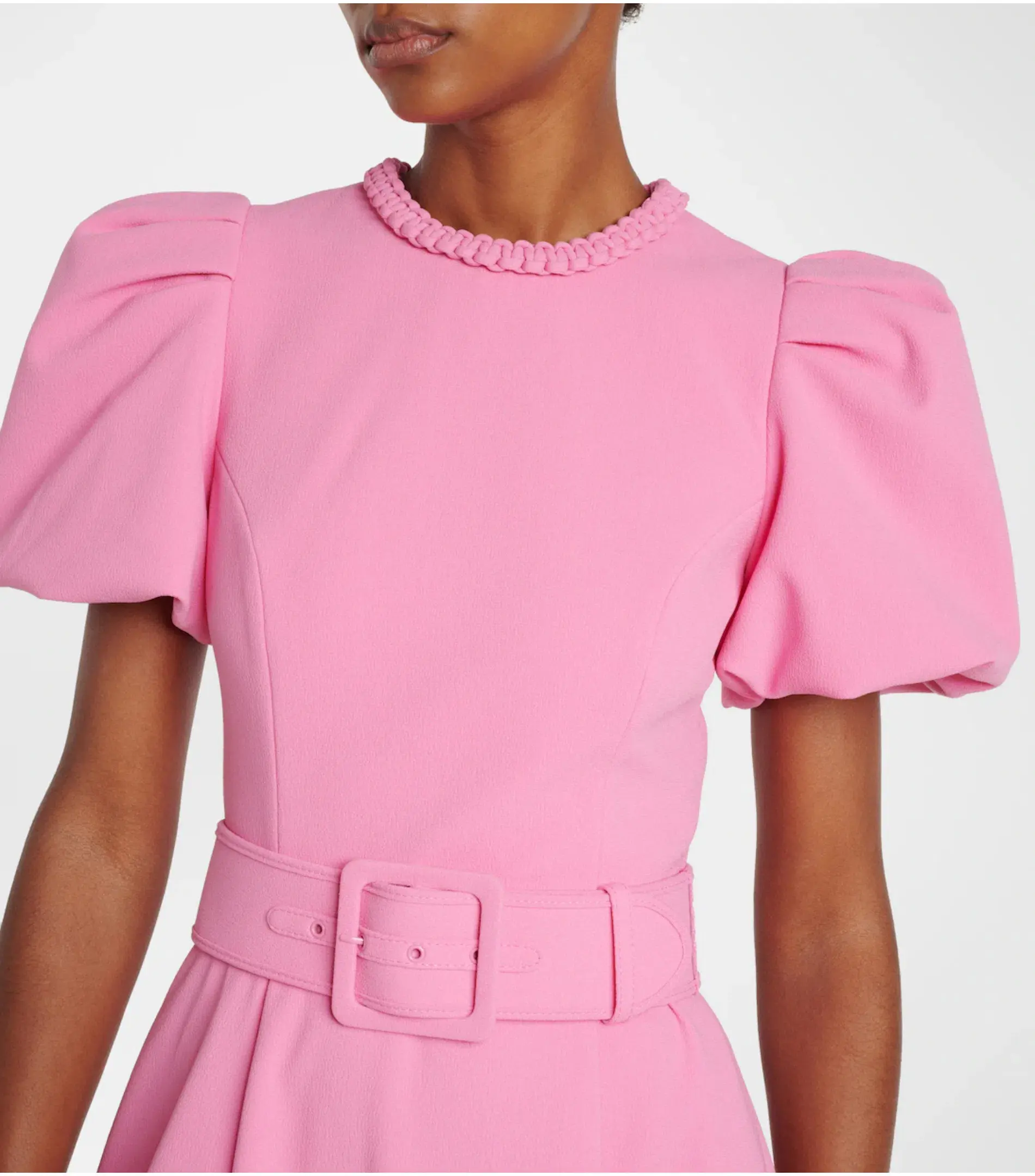 Rebecca Vallance Rosita Puff Sleeve Midi Dress Pink Size AU 8 - Image 3