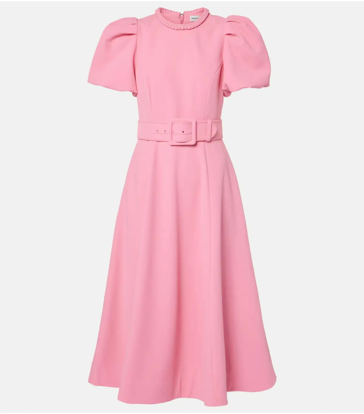 Rebecca Vallance Rosita Puff Sleeve Midi Dress Pink Size AU 8 - Image 4