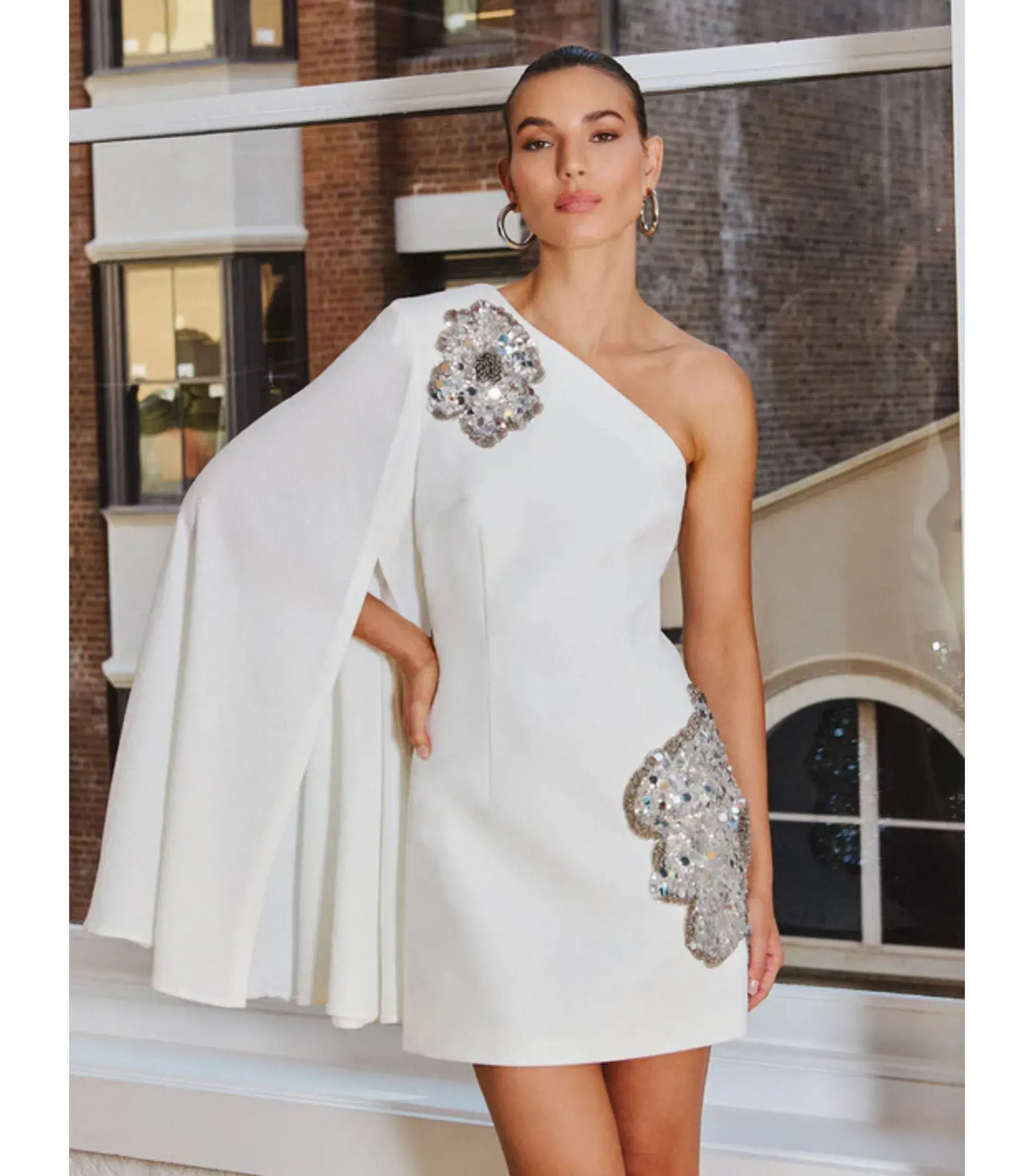 Rebecca Vallance Layana Mini Dress in Ivory Size AU 12  - Image 4