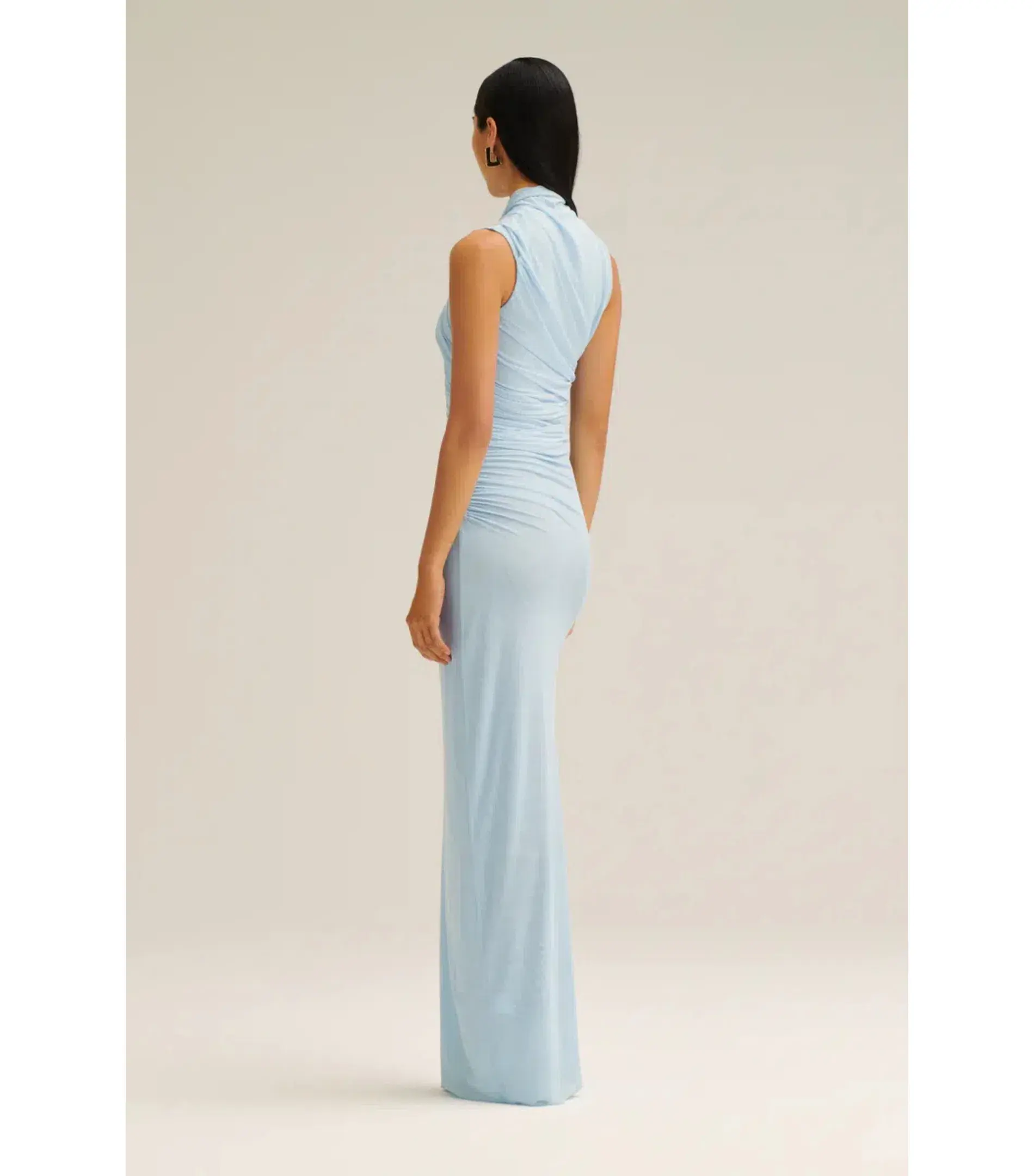 Scanlan Theodore Mesh Drape Top And Skirt Pale Blue Size AU 10 - Image 4
