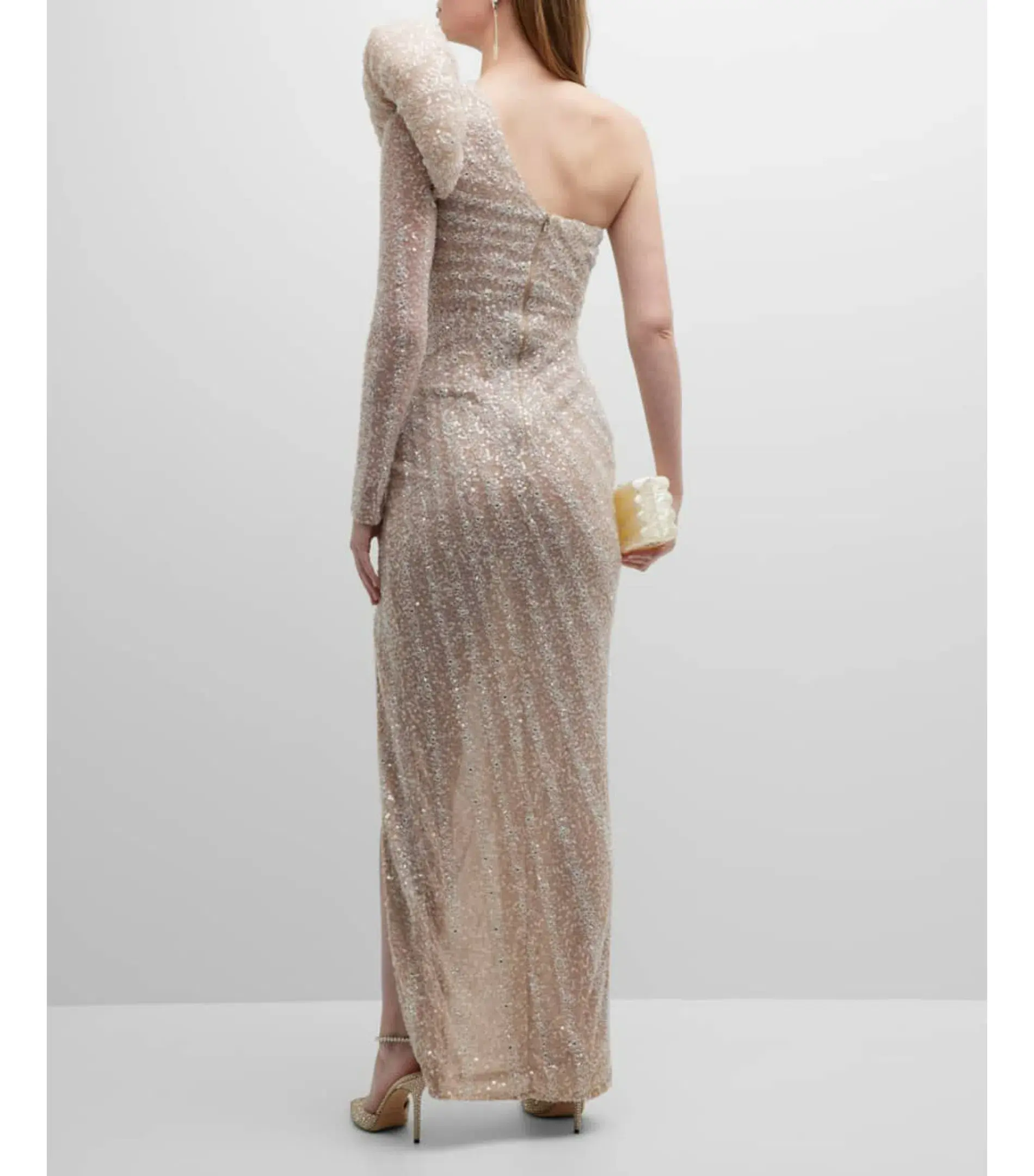 Rachel Gilbert Phoebe Gown Nude Sequin Size 4 / AU 14 - Image 3