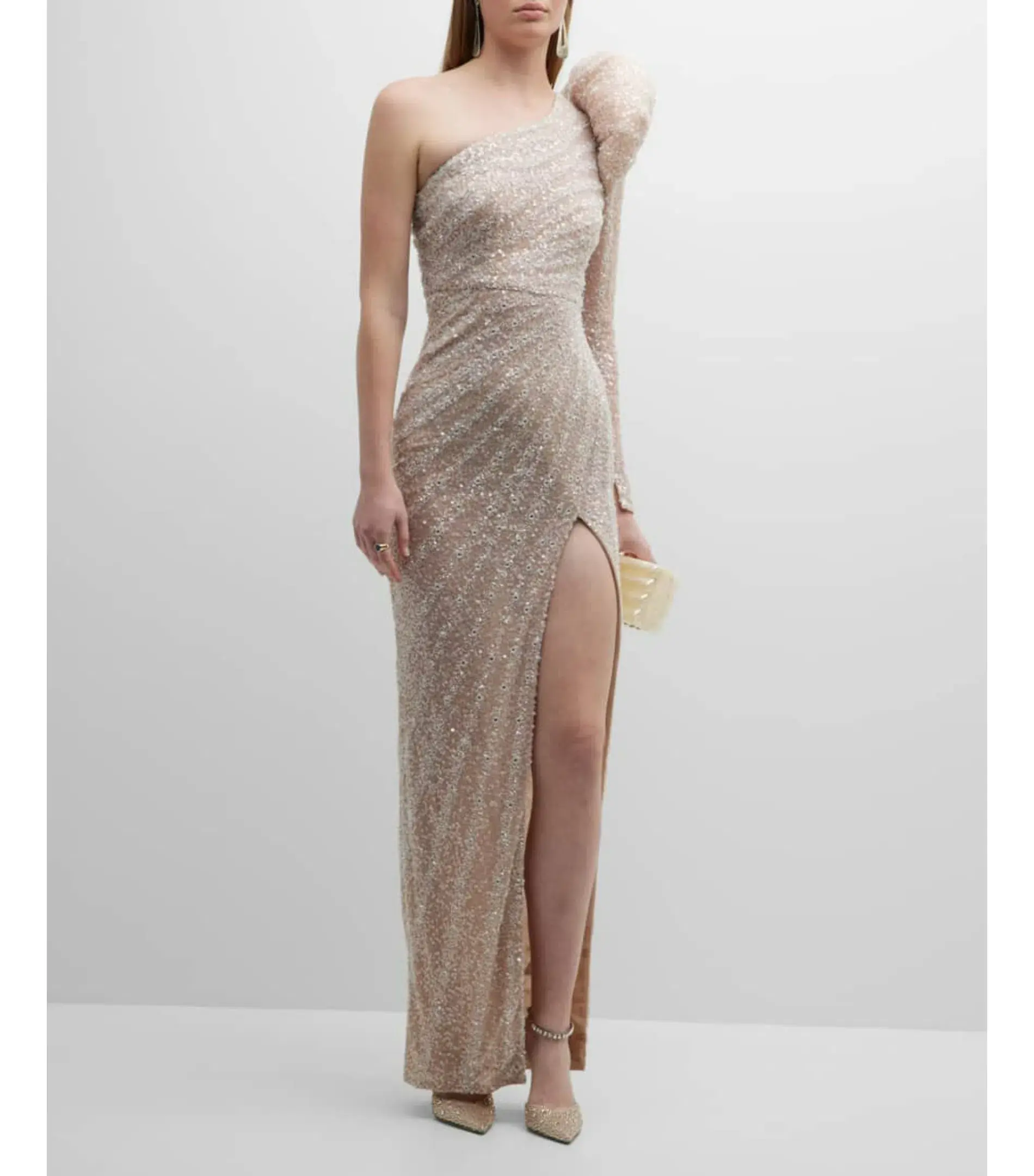Rachel Gilbert Phoebe Gown Nude Sequin Size 4 / AU 14 - Image 2