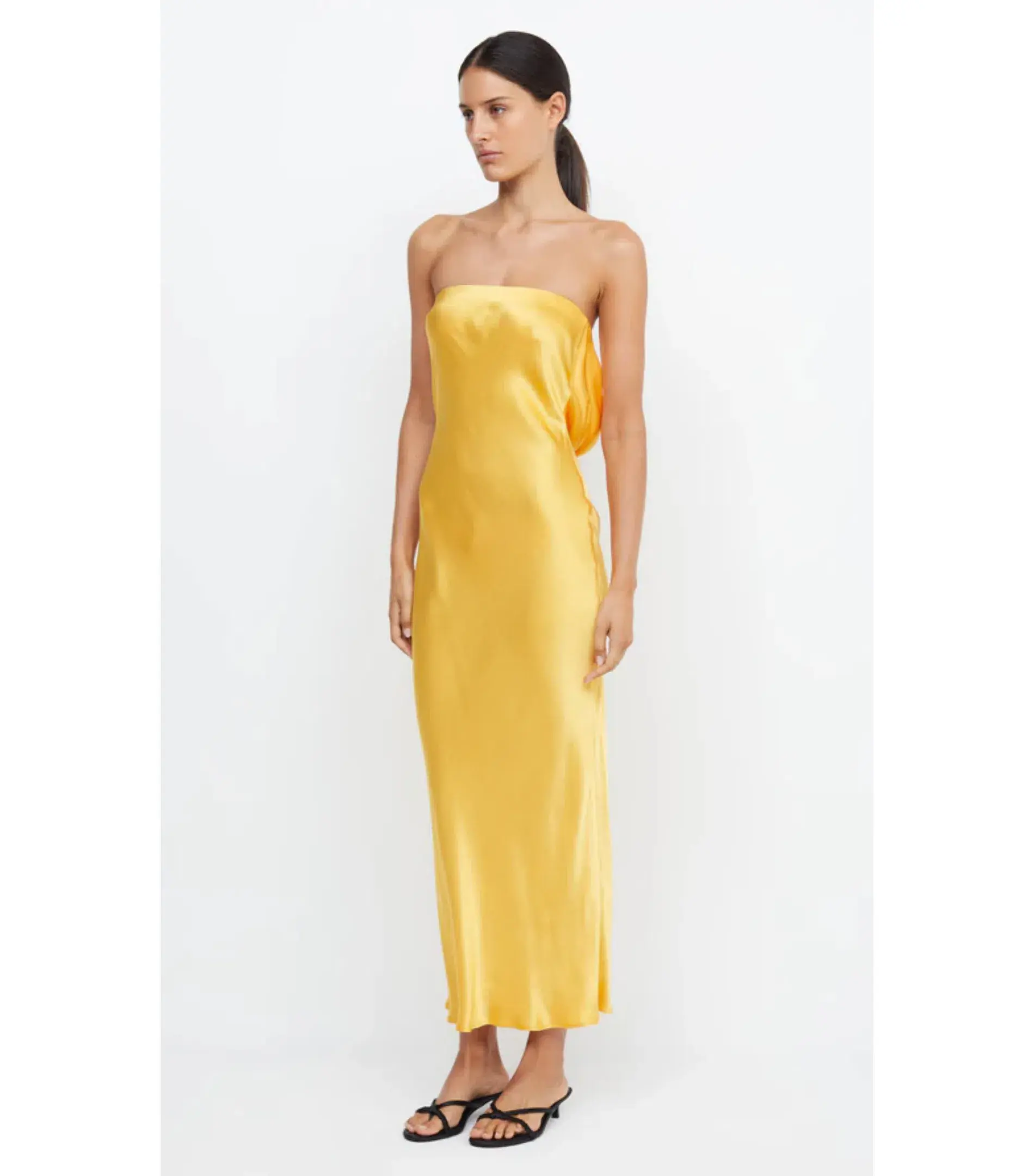 Bec & Bridge Moon Dance Strapless Dress in Mango Yellow Size AU 8  - Image 2