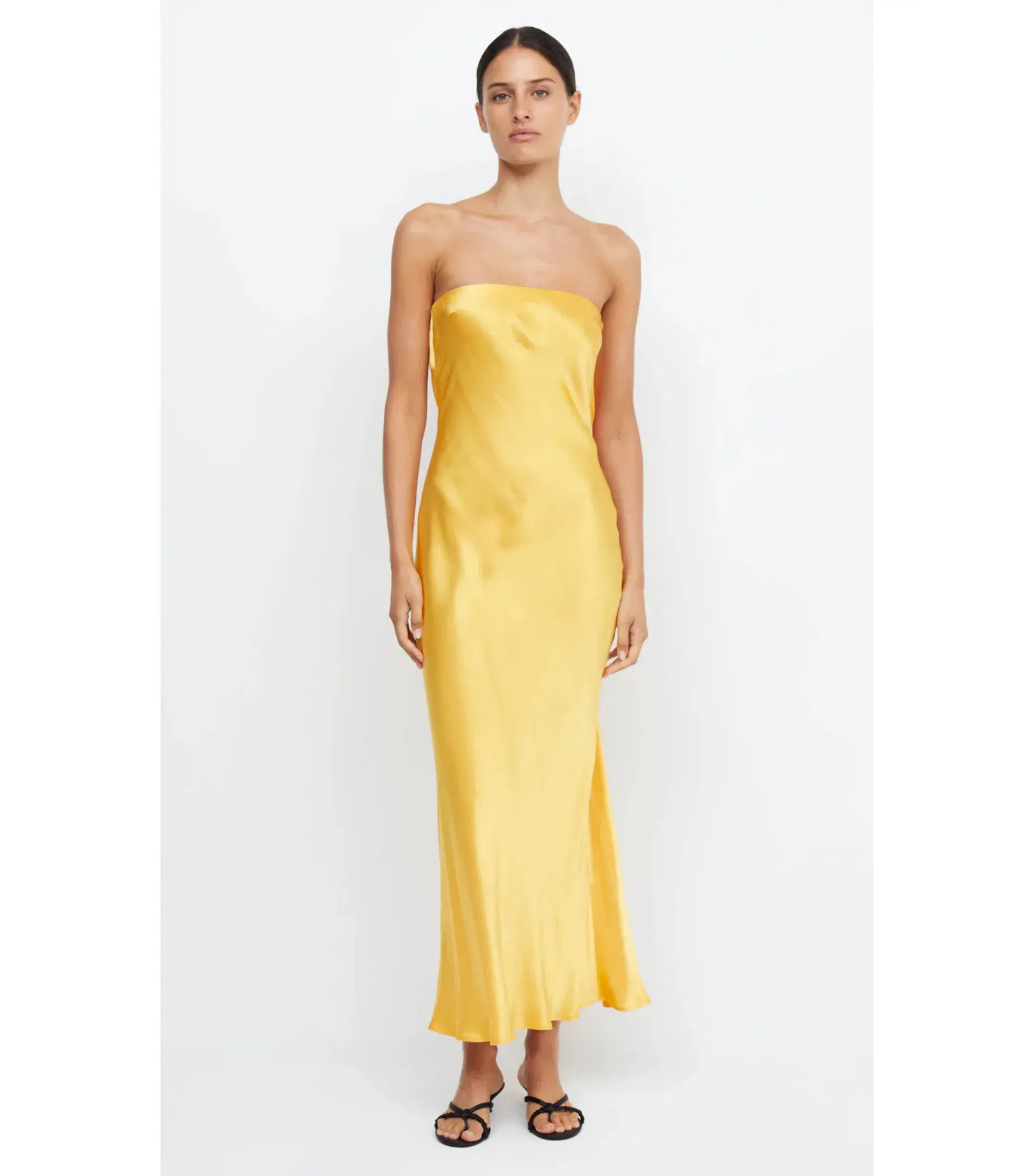 Bec & Bridge Moon Dance Strapless Dress in Mango Yellow Size AU 8  - Image 1
