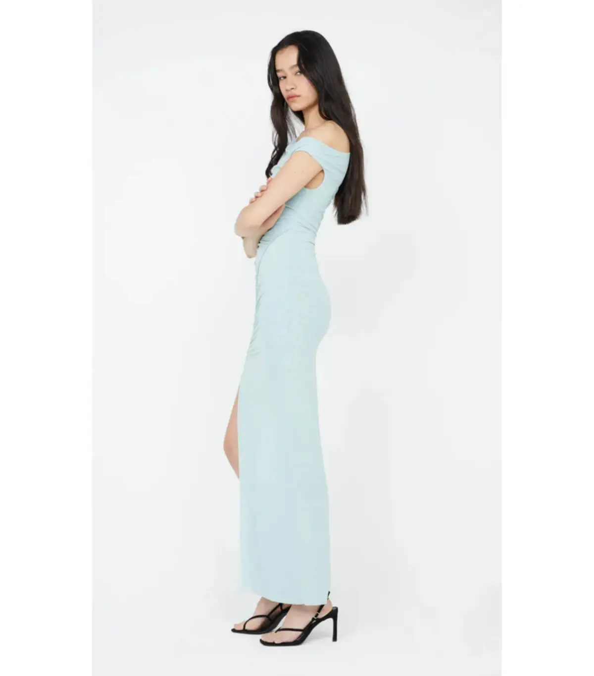 Bec & Bridge Sania Asym Dress in Duck Egg Size AU 6 - Image 3
