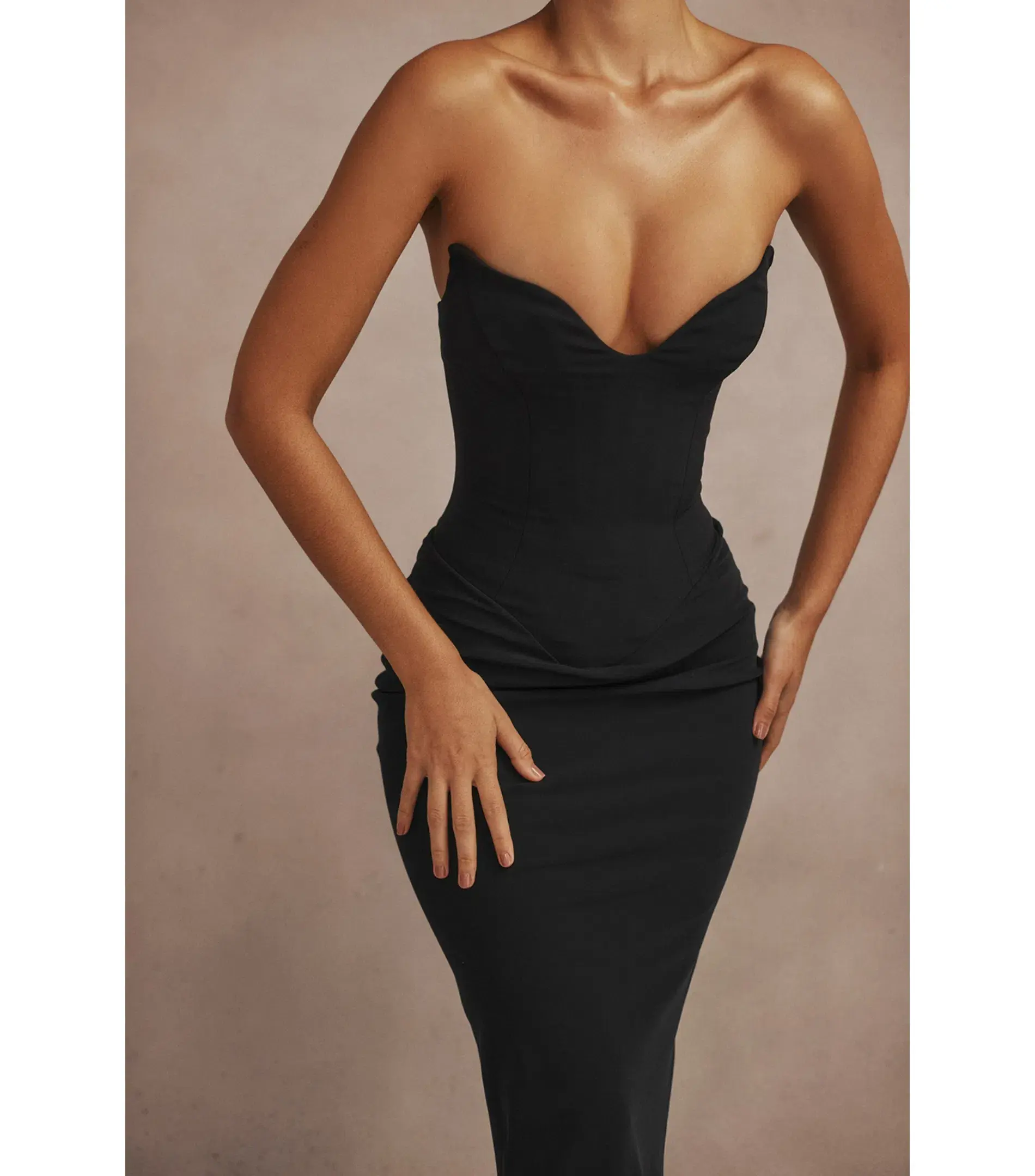 House Of CB Crepe Strapless Corset Dress Black Size XS / AU 6  - Image 5