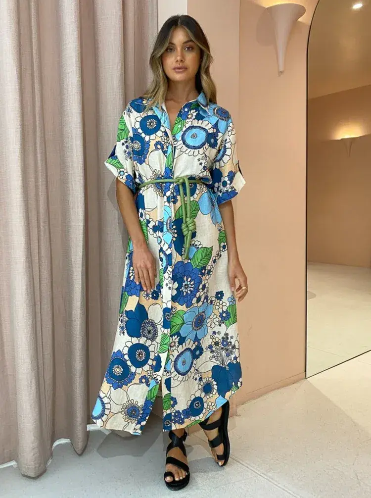Alemais Farrah Shirtdress in Blue Size AU 10   - Image 7
