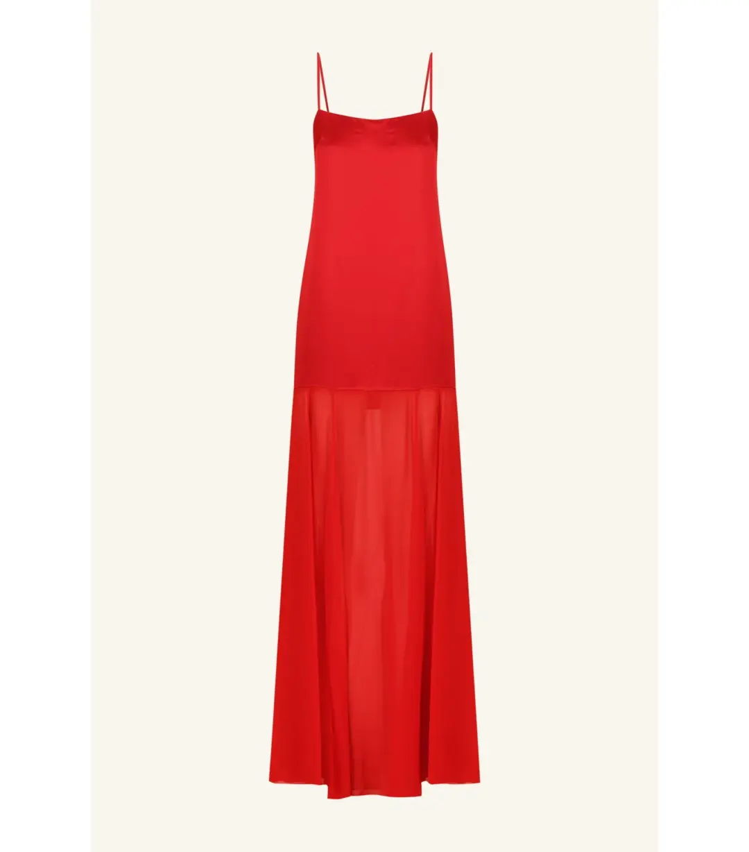 Shona Joy Moraya Dropped Waist Maxi Dress Chilli Red Size AU 10 for rent on The Volte - main image