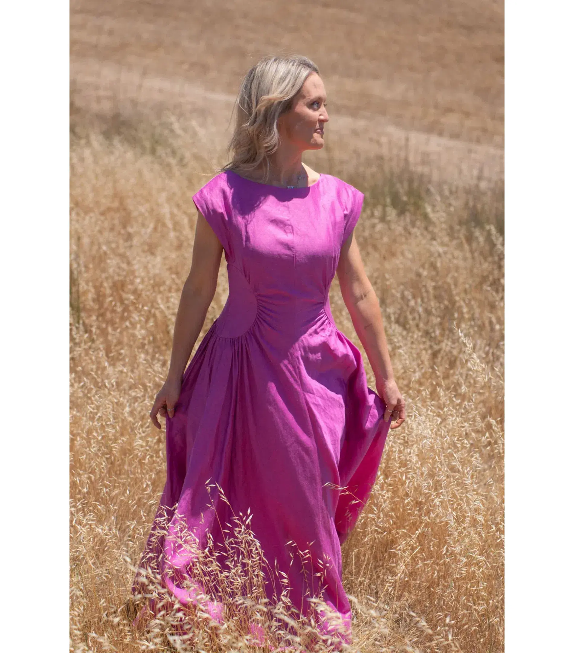 Acler Emery Midi Dress Magenta Size AU 10  - Image 7